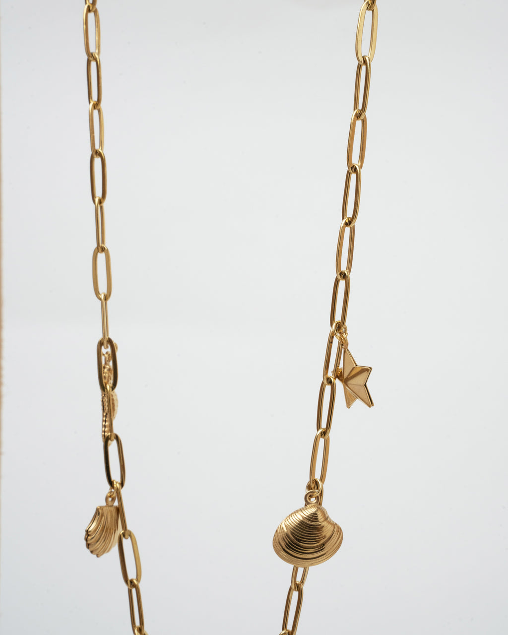 Elegant Ocean-Themed Gold Charm Necklace