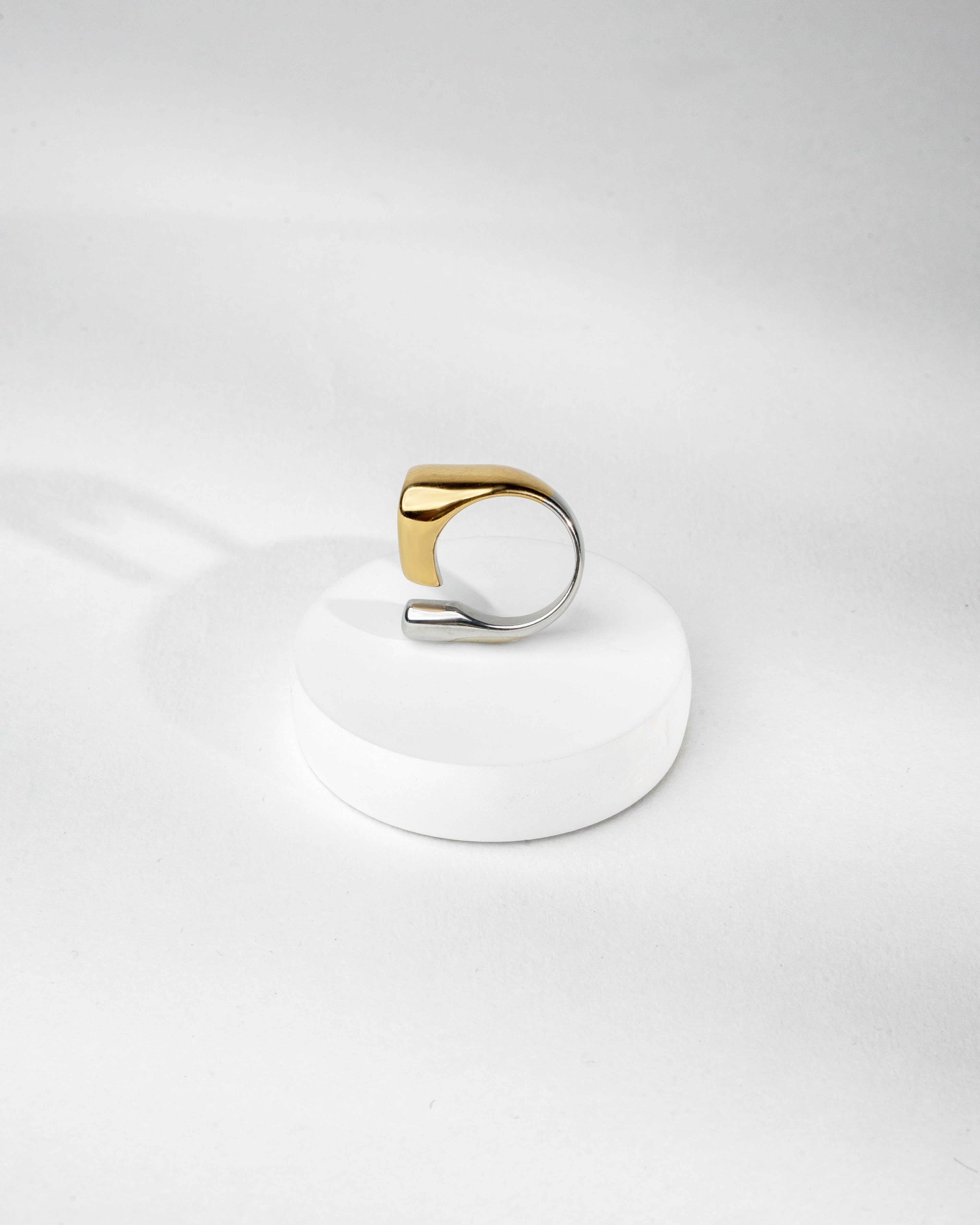 Gold and Silver Curved Hook Sculpture