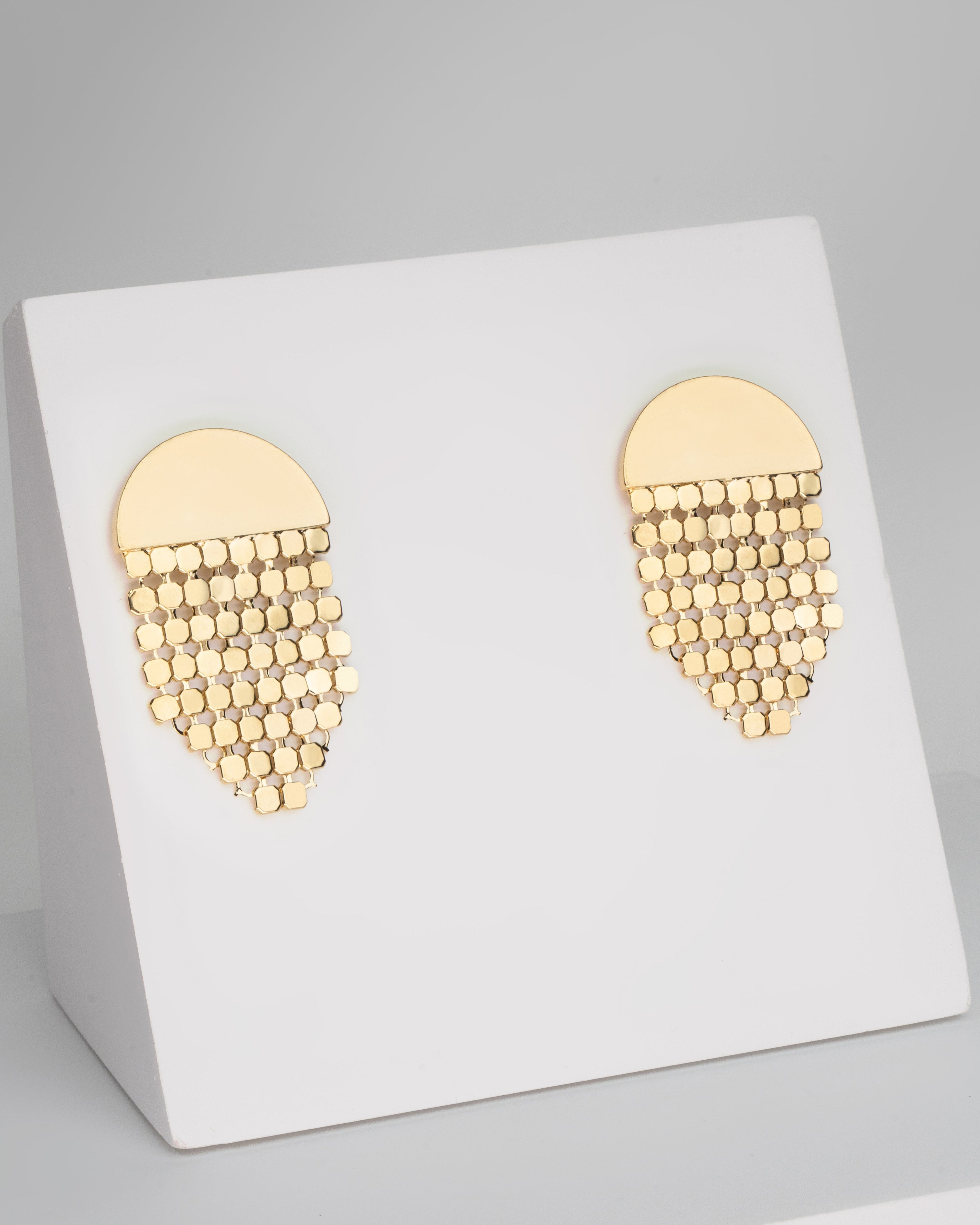 Elegant Gold Plated Cascading Chain Earrings