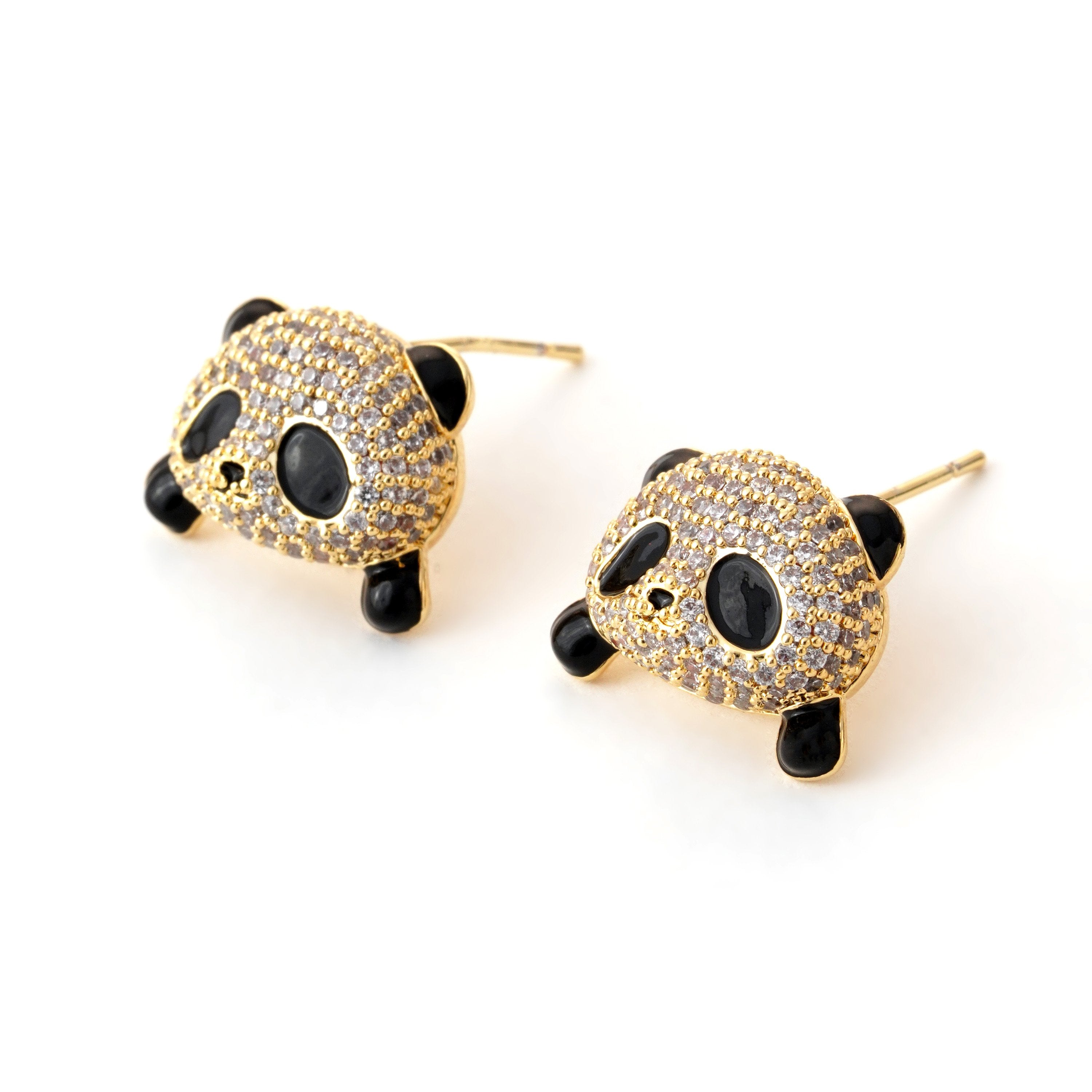 Elegant Panda Crystal Stud Earrings