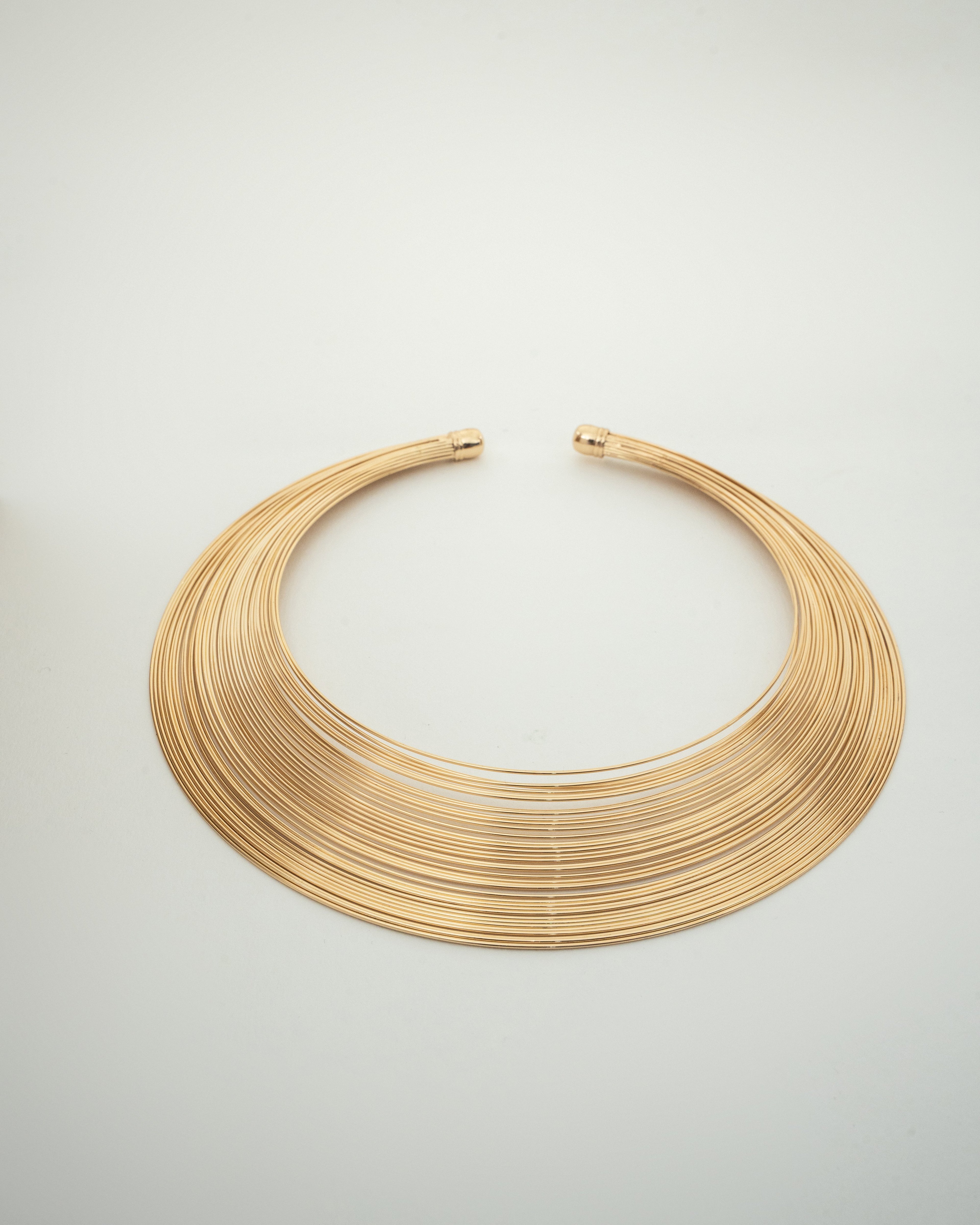 Elegant Gold-Plated Multi-Strand Collar Necklace