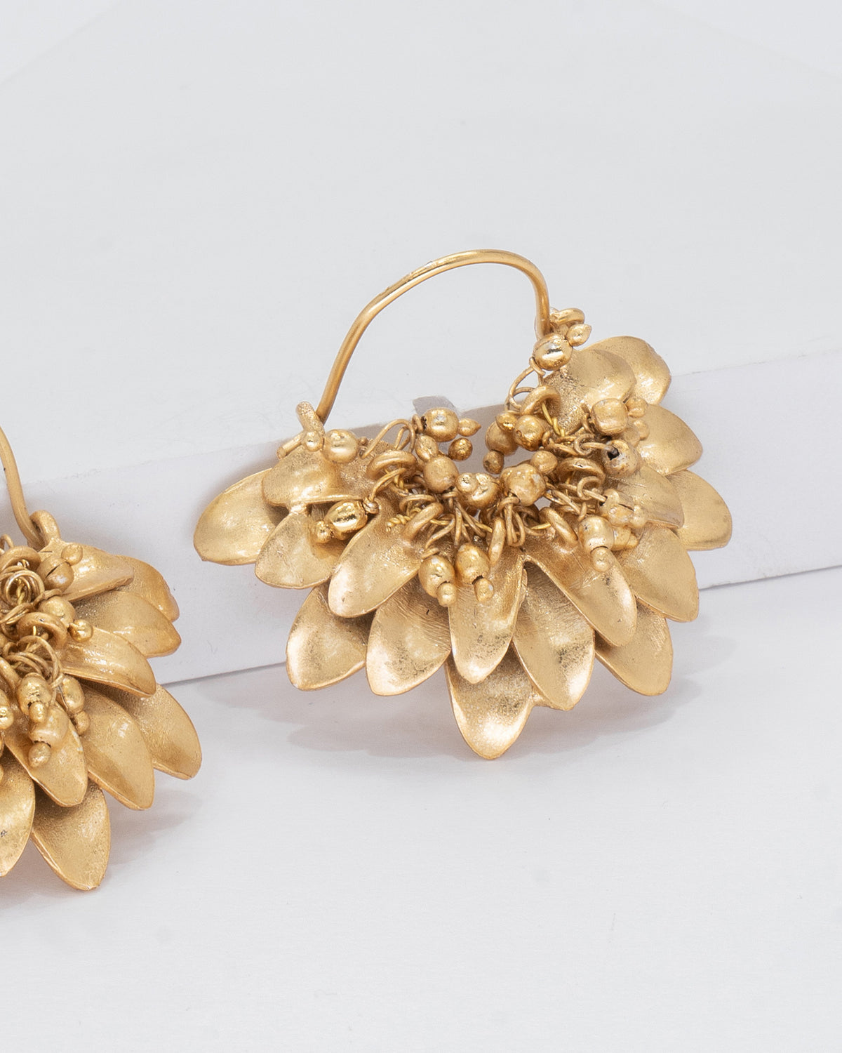 Exquisite Gold Leaf Cluster Earrings