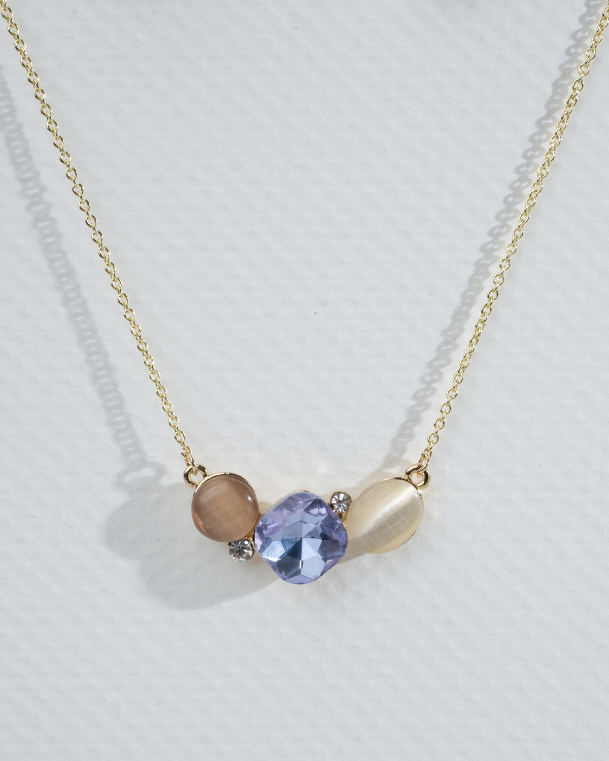Elegant Lavender Gem Necklace and Earring Set
