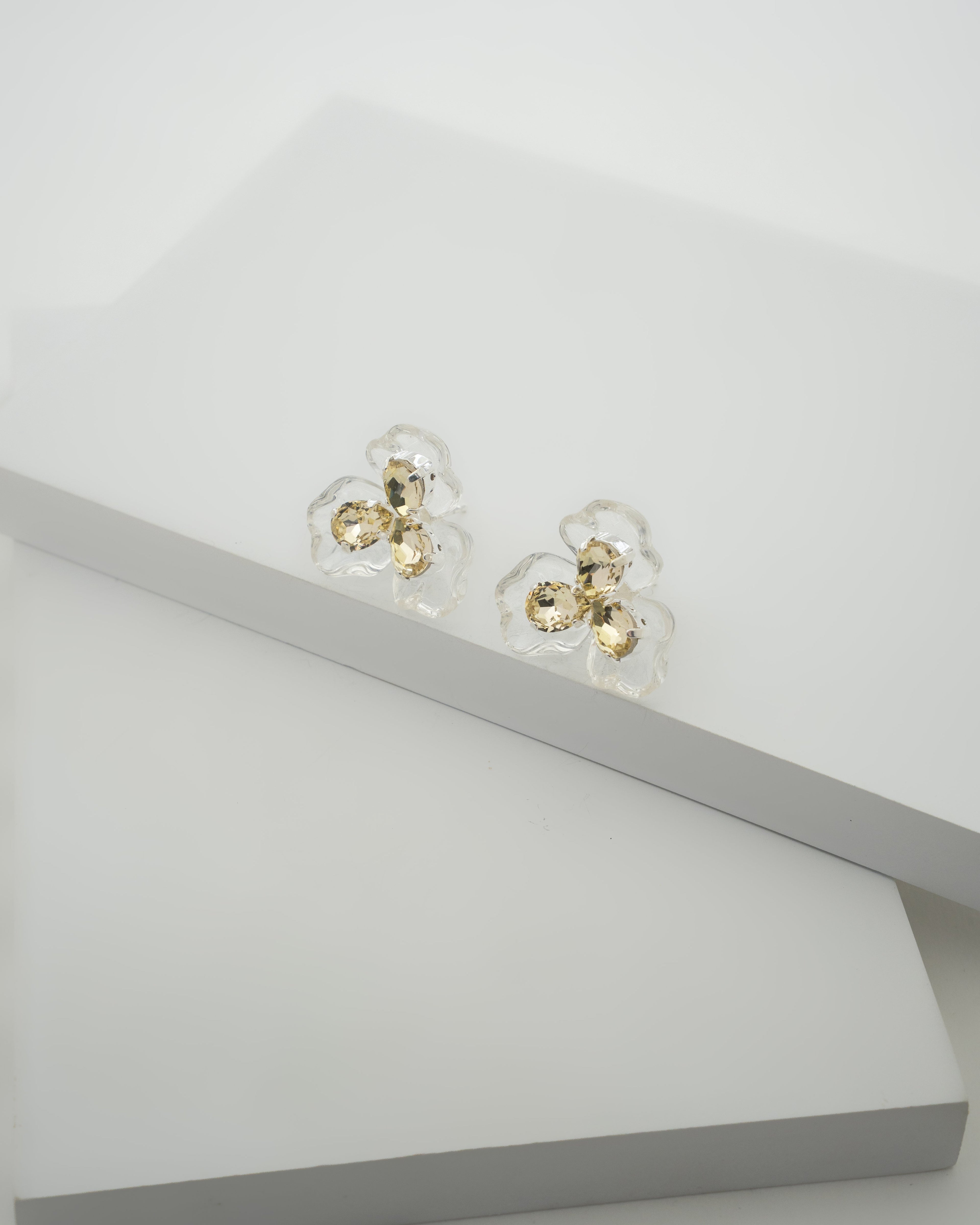 Elegant Floral Crystal Earrings