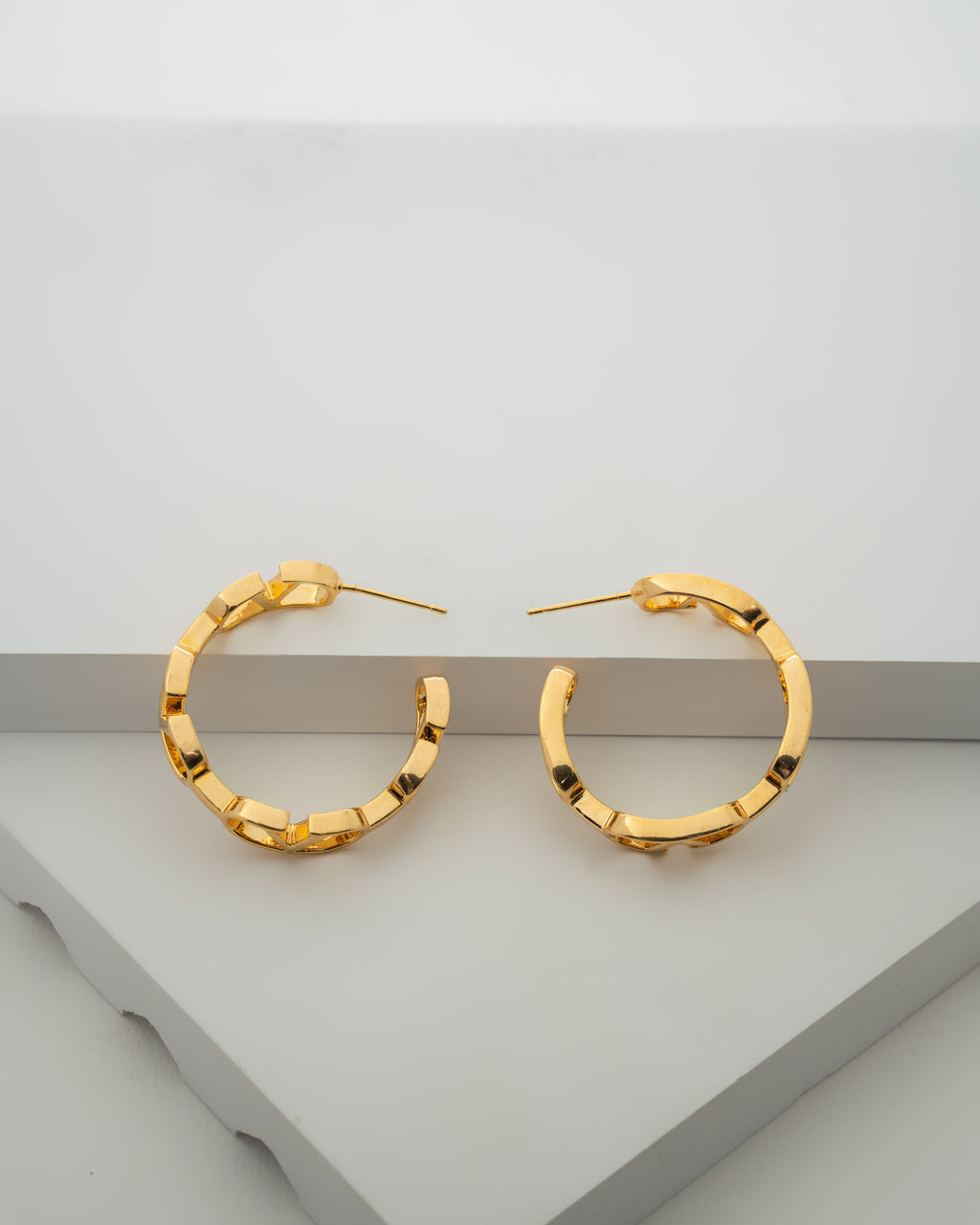 Elegant Gold-Plated Geometric Cufflinks