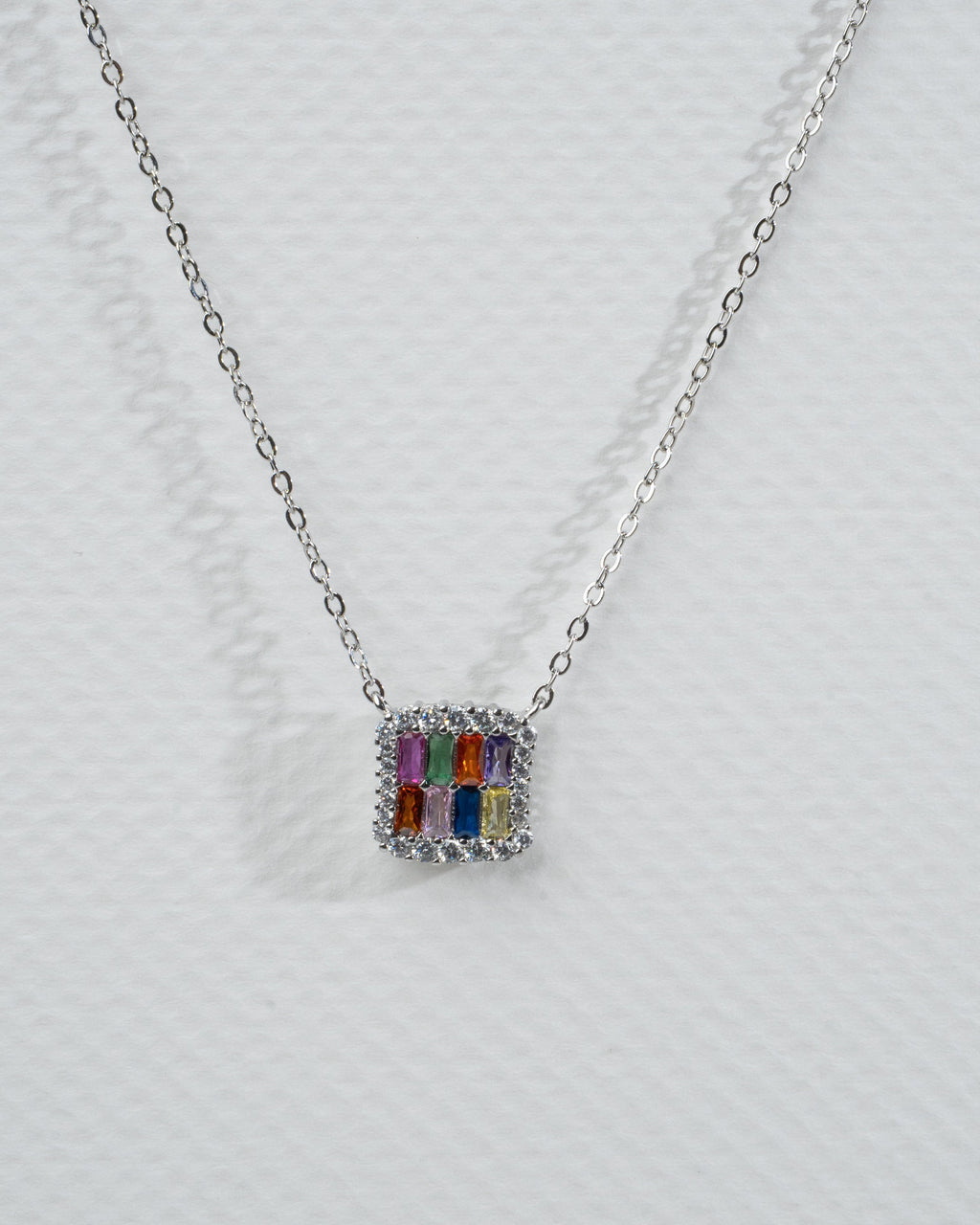 Elegant Multicolor Gemstone Silver Necklace and Earring Set