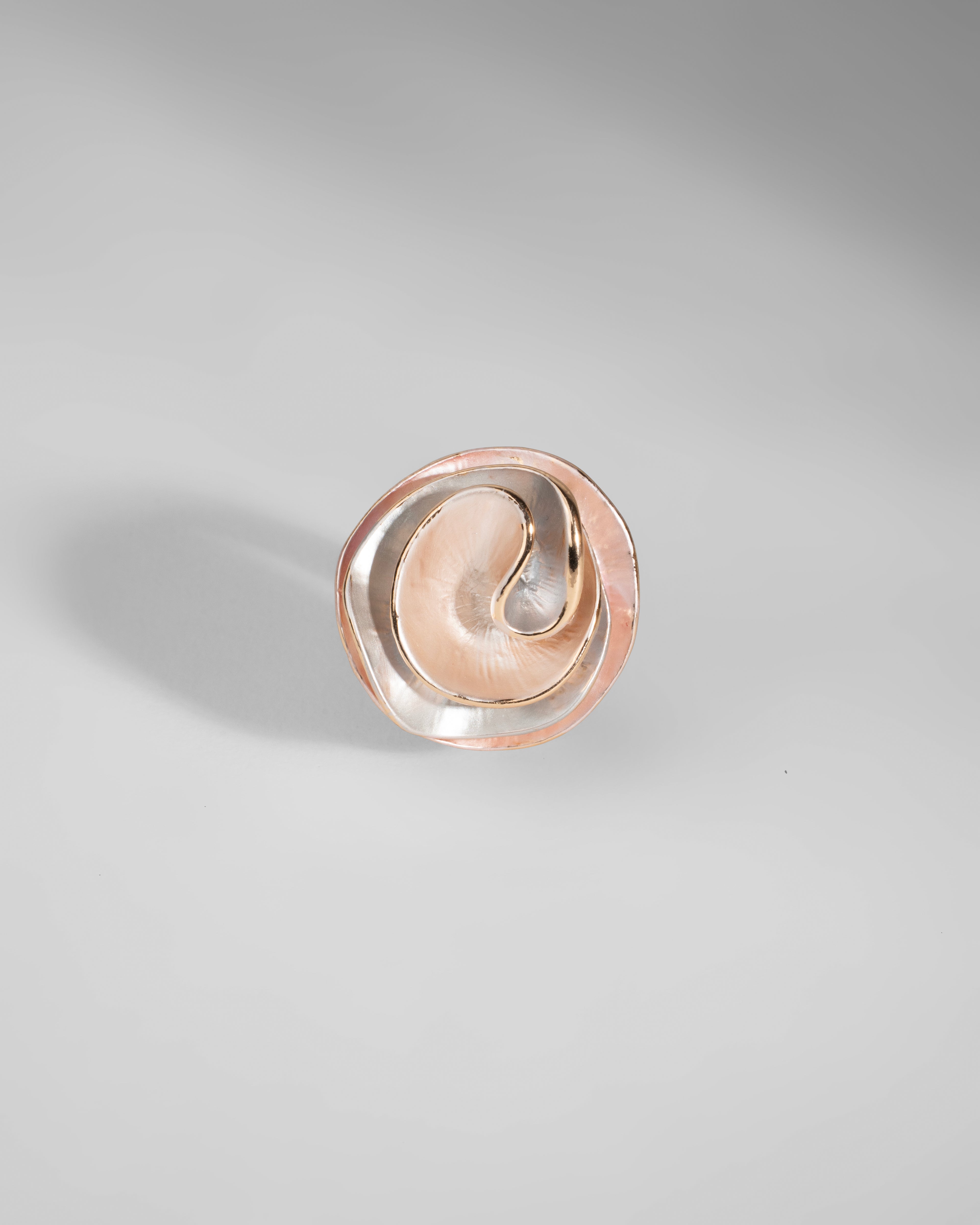 Elegance Embrace: Spiral Rose Gold and Silver Statement Ring