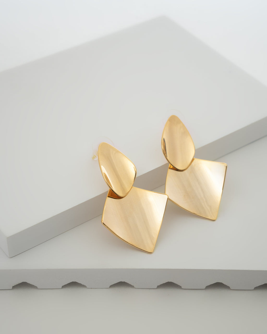Elegance Gold-Tone Geometric Drop Earrings