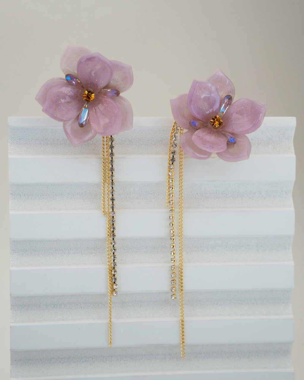 Elegant Blossom Crystal Dangling Earrings