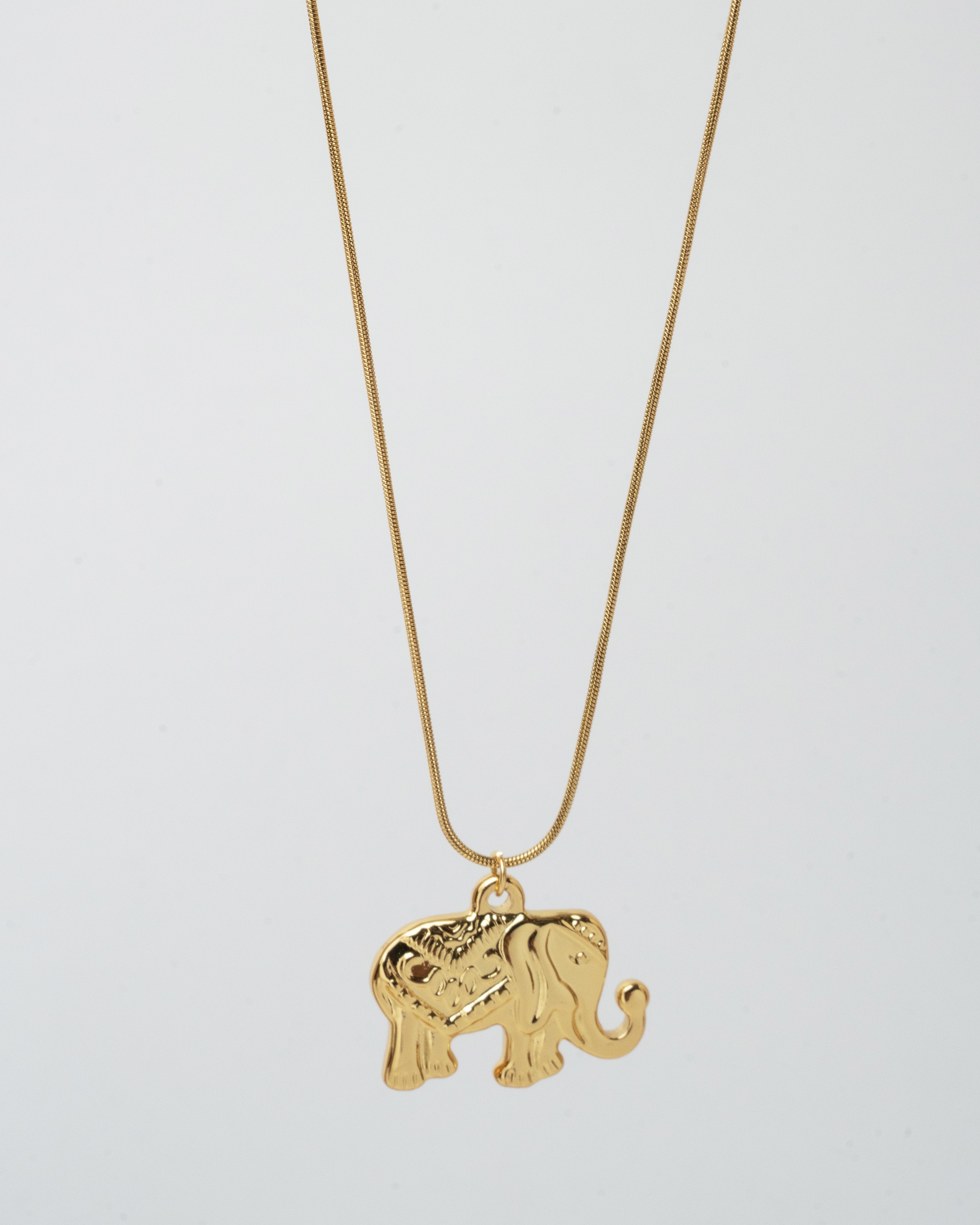 Elegant Gold-Plated Elephant Pendant Necklace