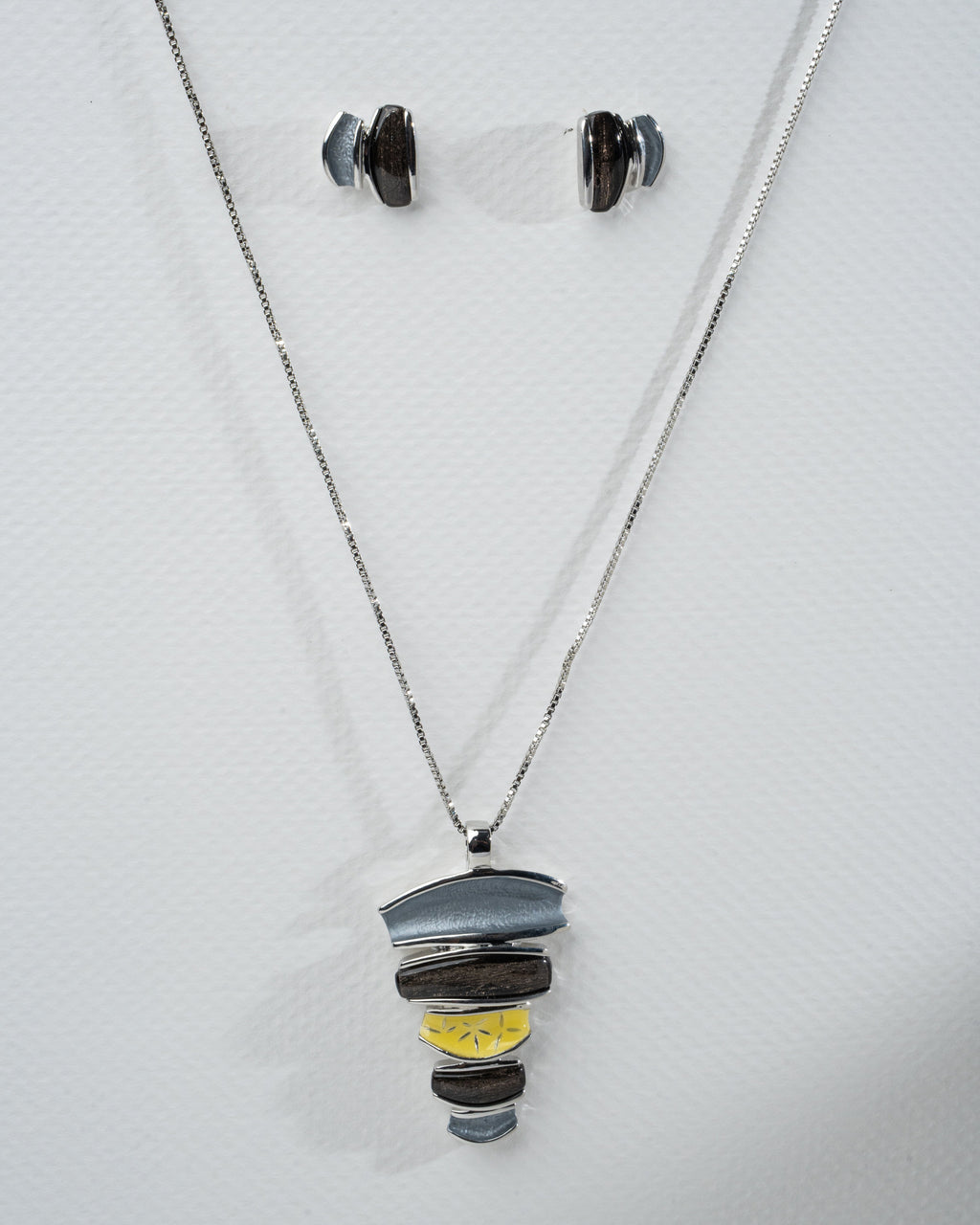 Modern Geometric Necklace and Earring Set
