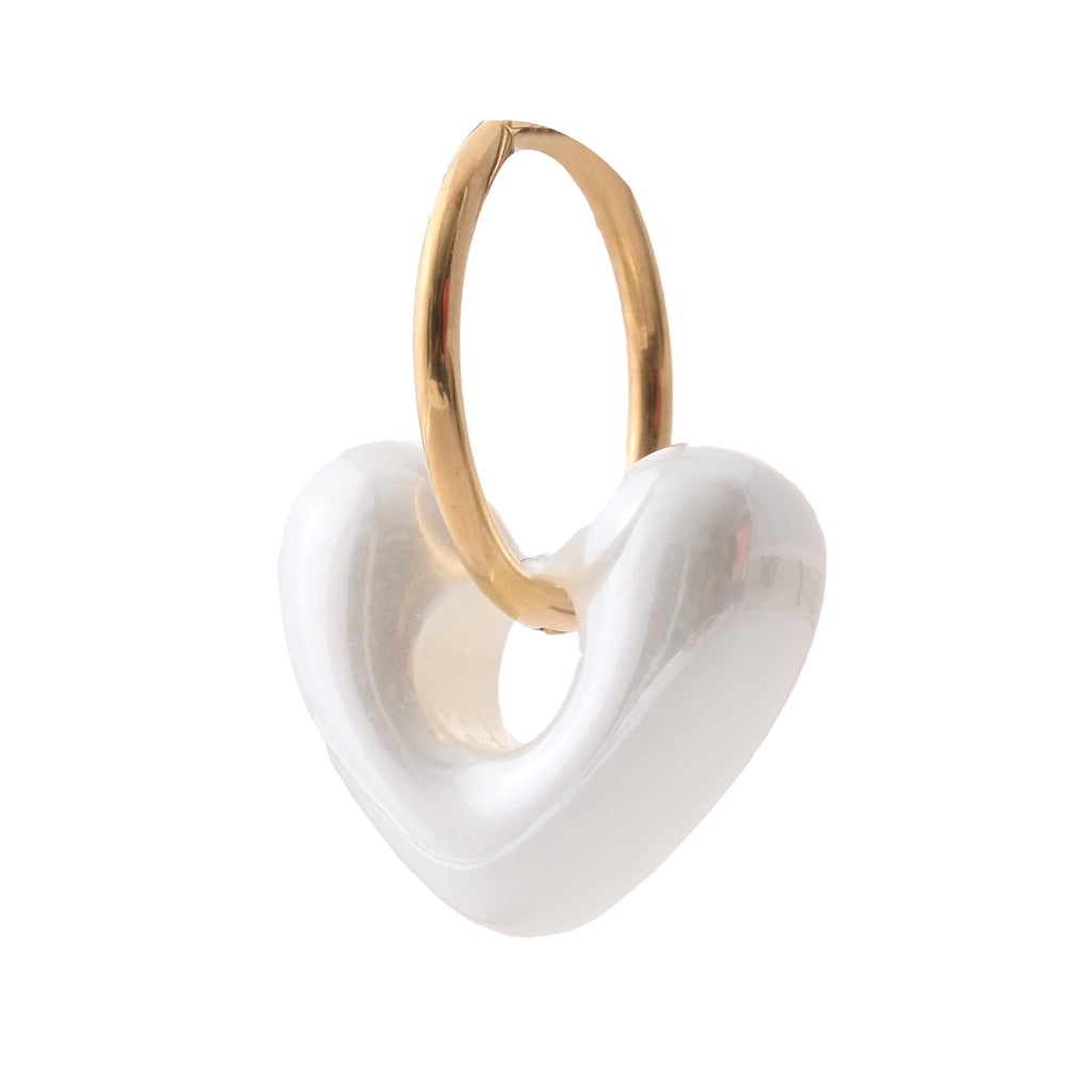 Elegant Gold Plated Hoop Earrings with Heart Design