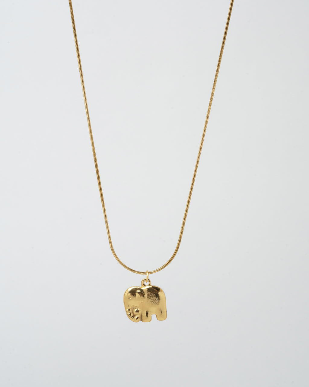 Golden Elephant Charm Pendant Necklace