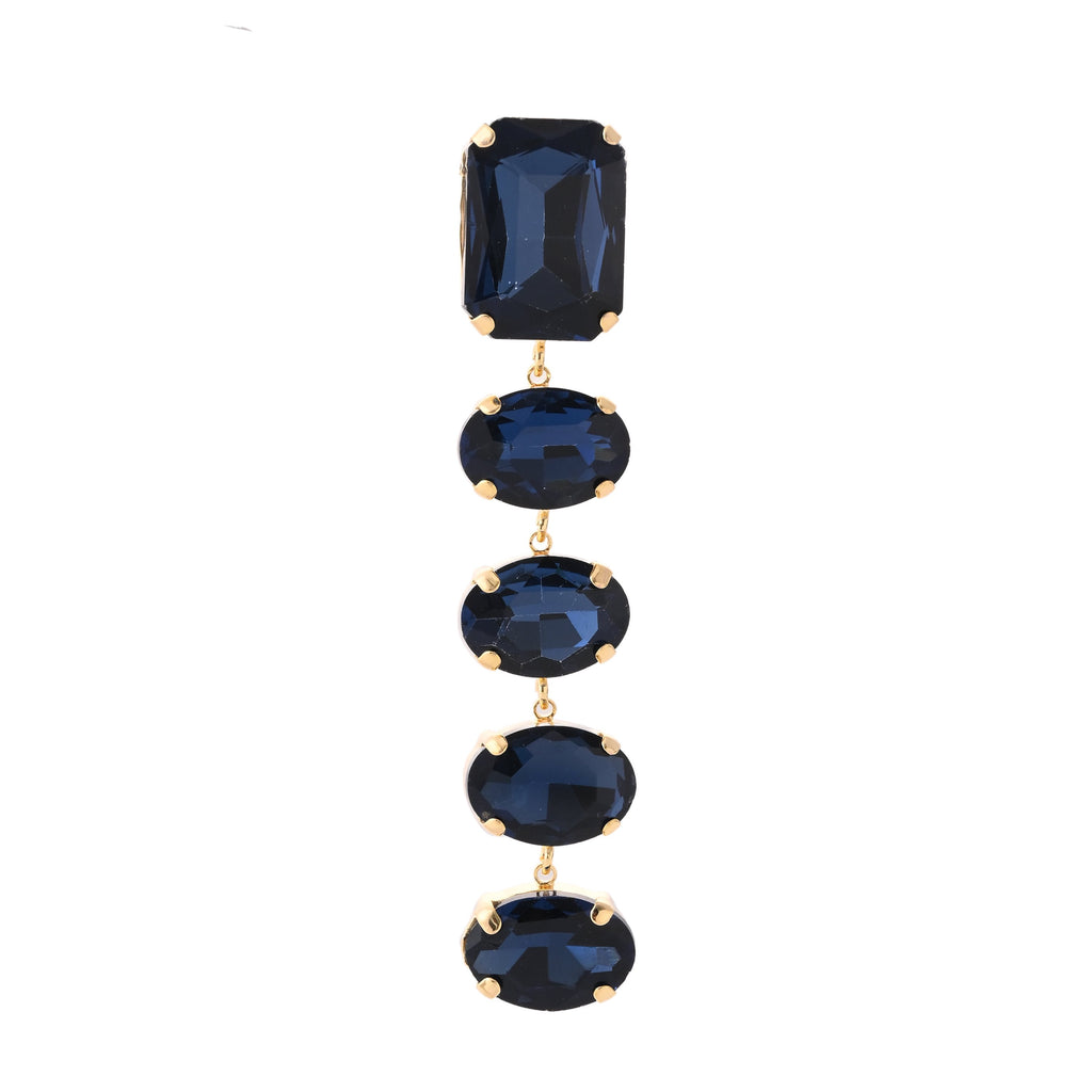 Exquisite Emerald-Cut Sapphire Blue Statement Drop Earrings