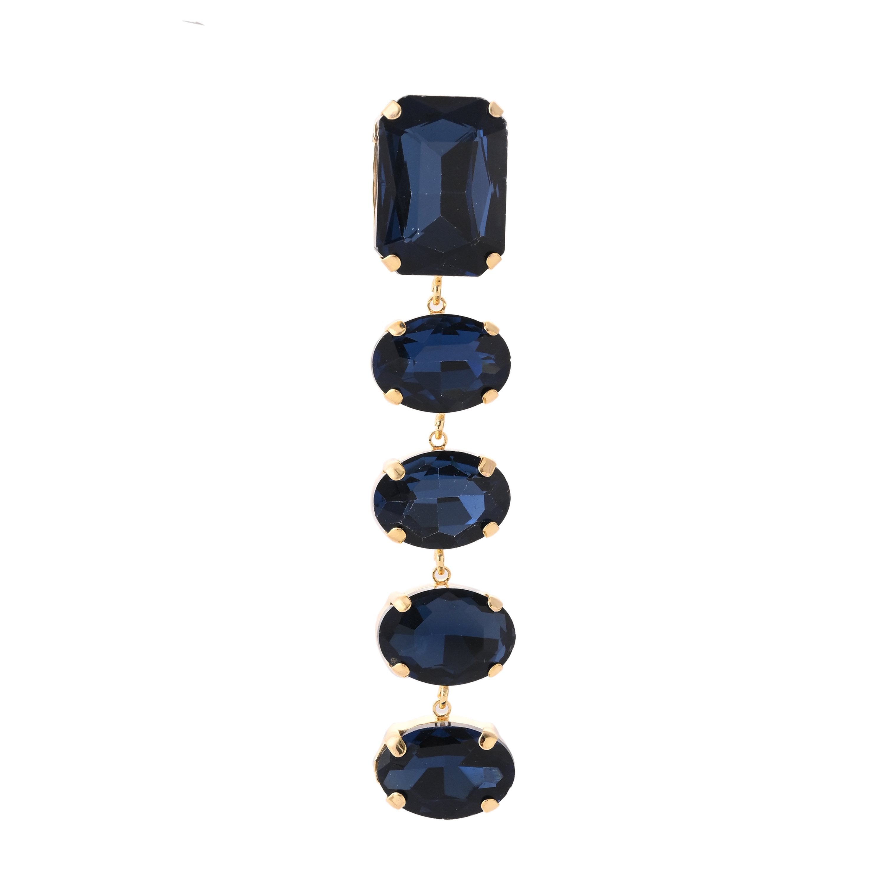 Exquisite Emerald-Cut Sapphire Blue Statement Drop Earrings