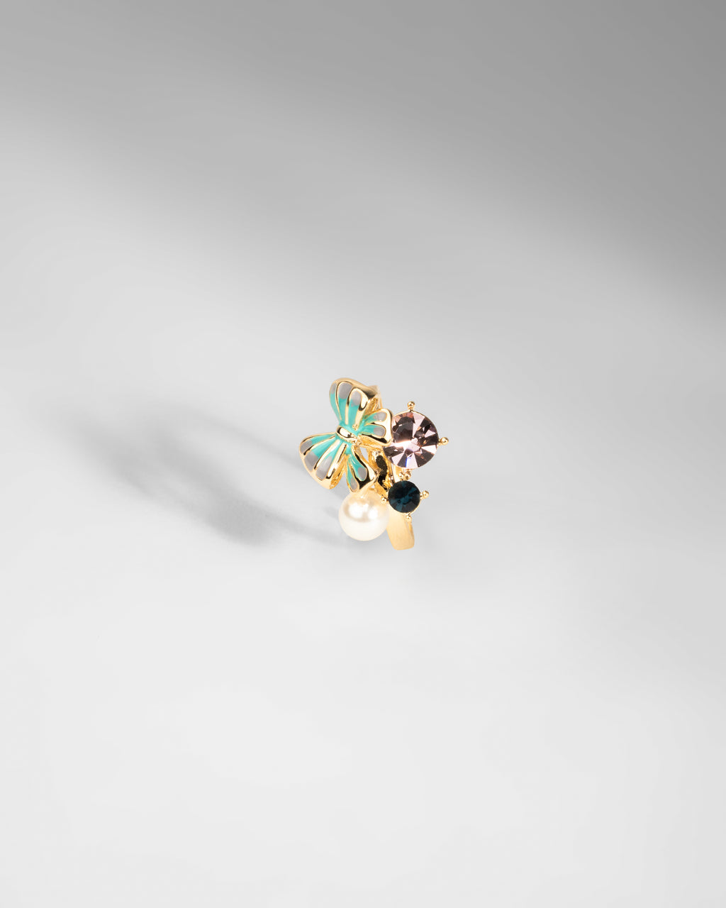 Elegant Floral Multi-Stone Stud Earrings