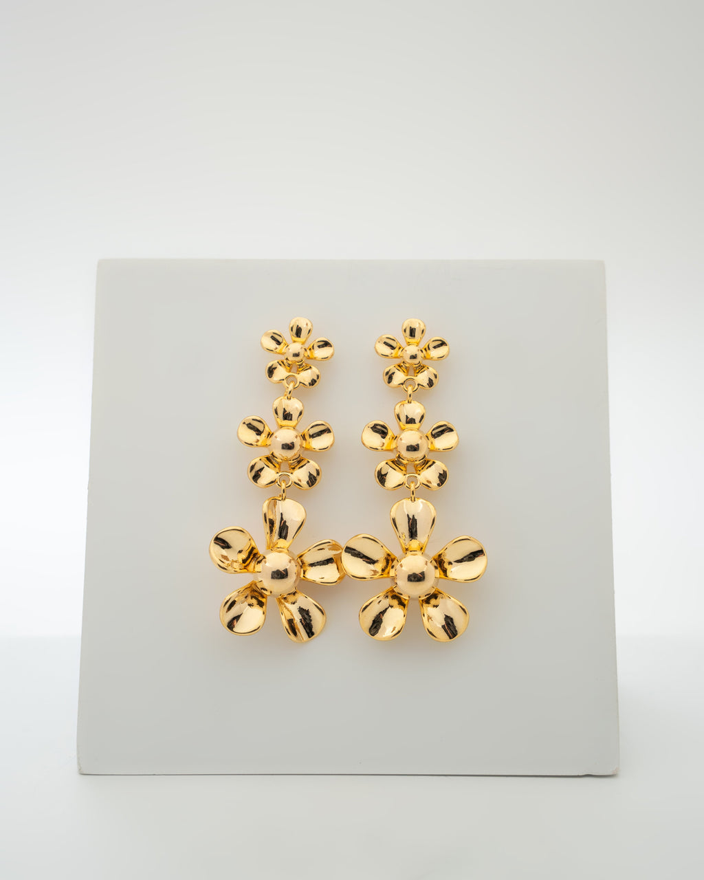 Golden Blossom Cascade Drop Earrings