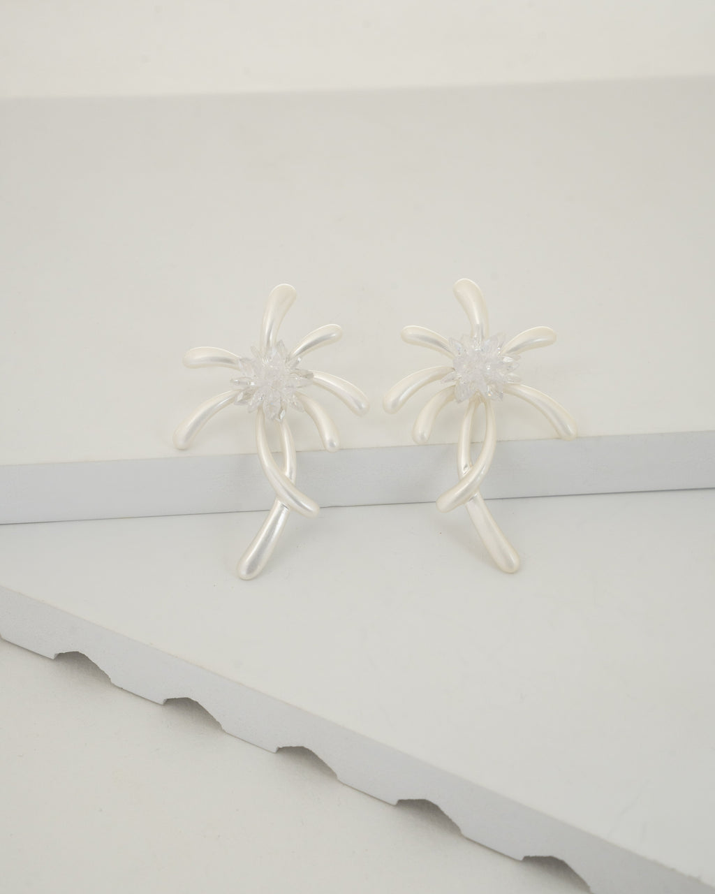 Elegant Spiral Floral Pearl Earrings