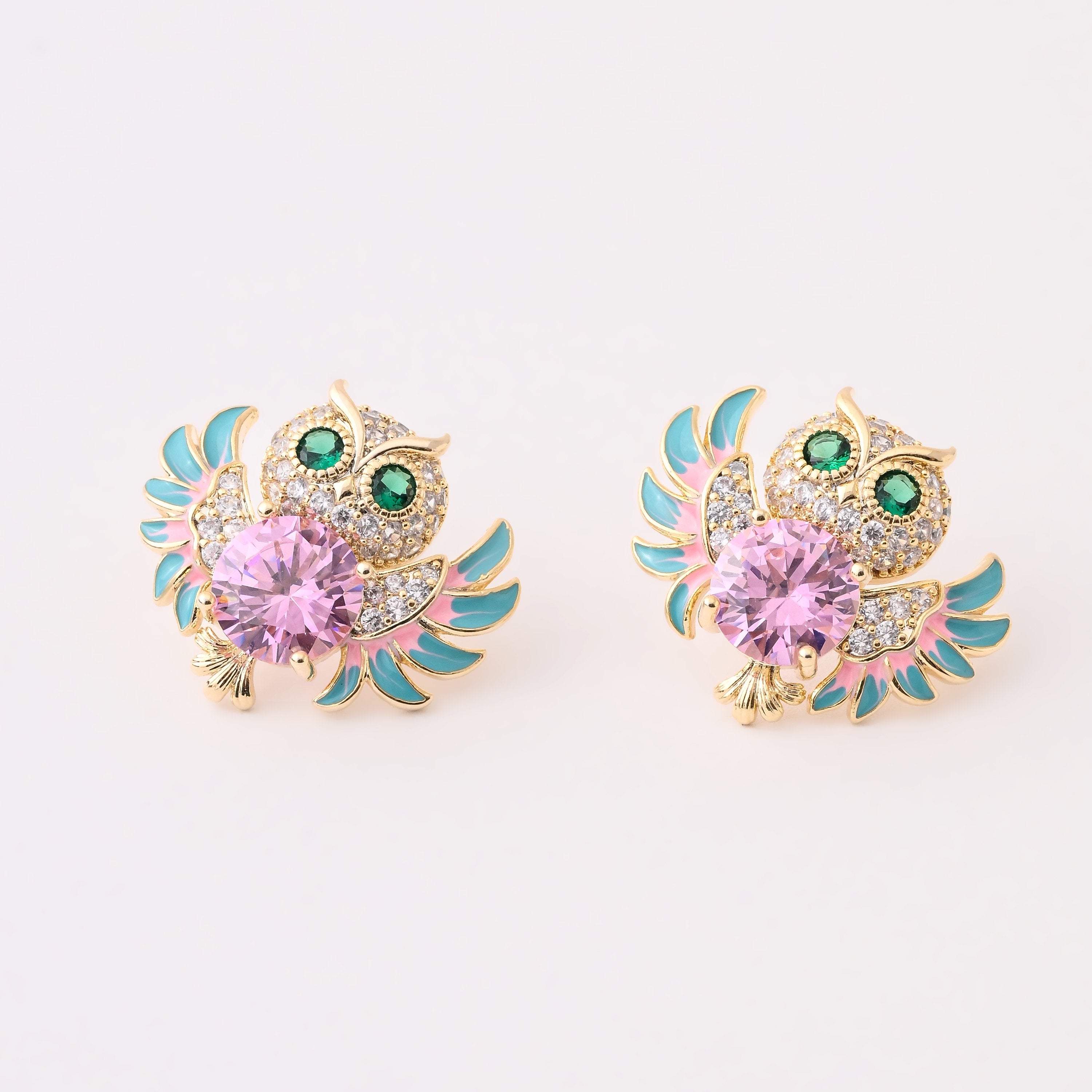 Enchanted Owl Jewel Stud Earrings