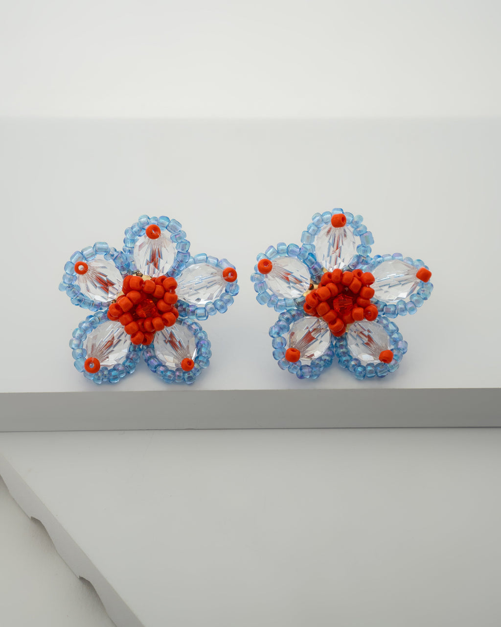 Vibrant Floral Beaded Earrings