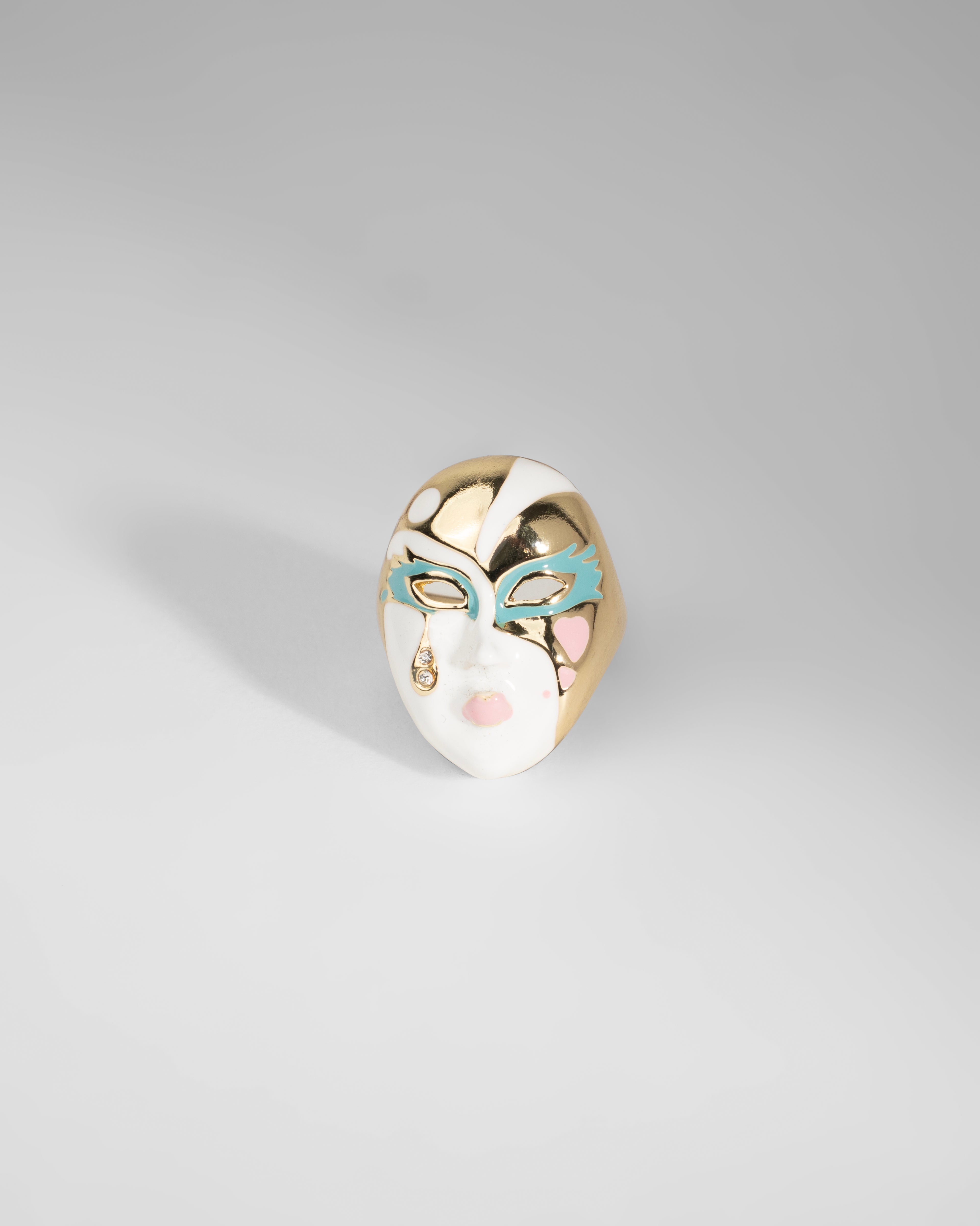 Exquisite Venetian Mask-Inspired Decorative Figurine