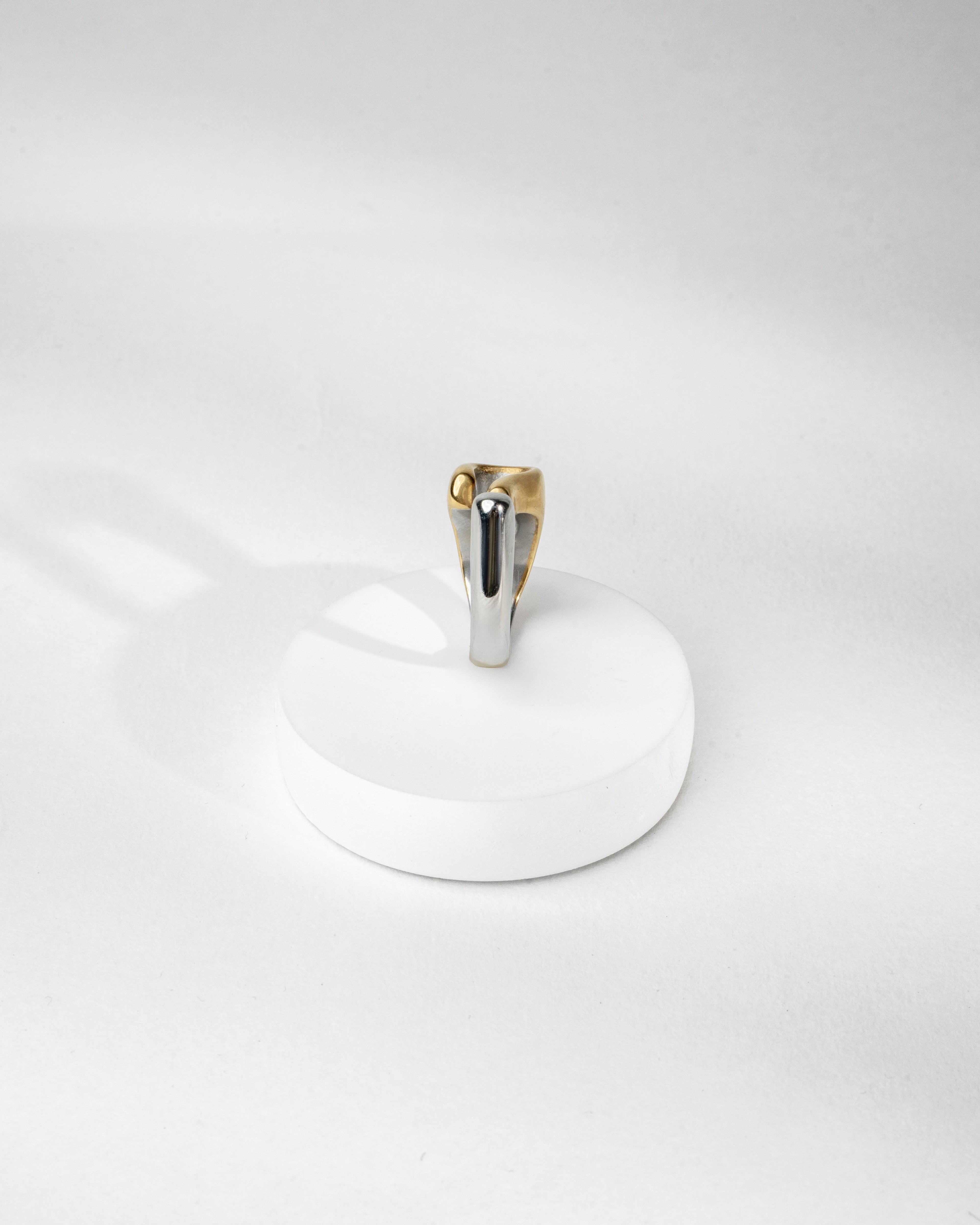 Gold and Silver Curved Hook Sculpture