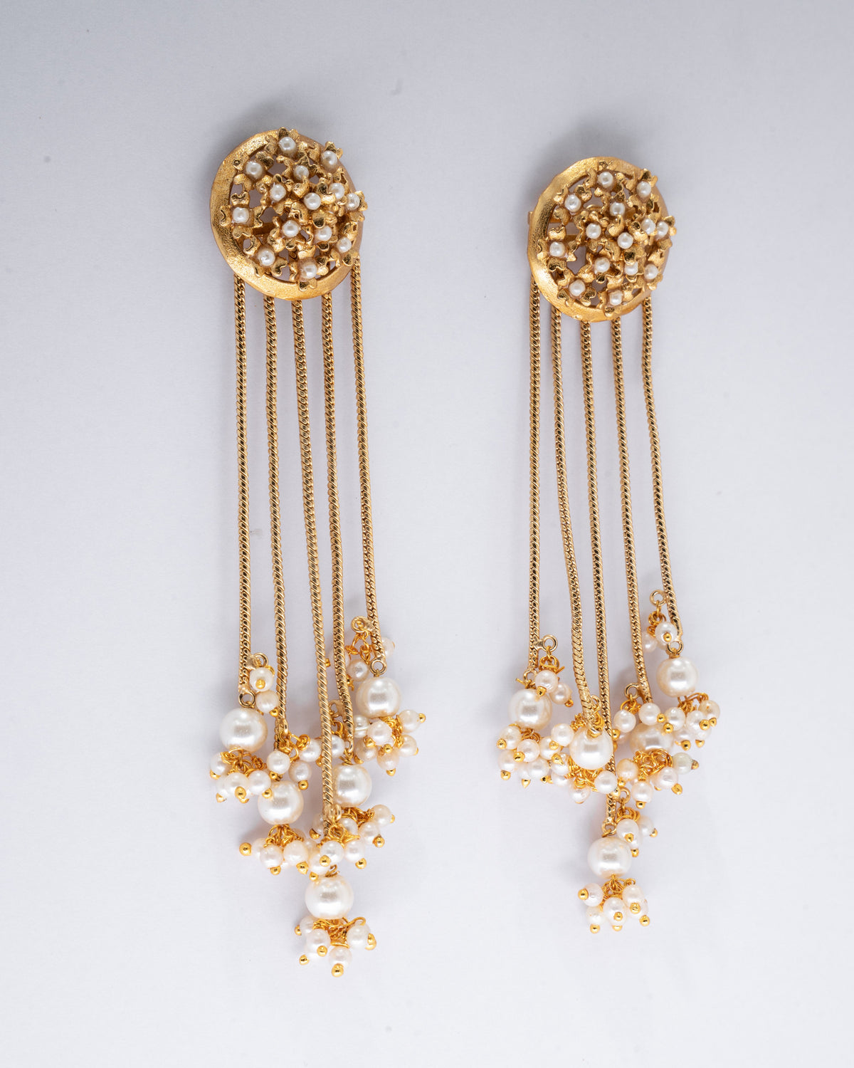 Elegant Gold-Plated Pearl Drop Earrings