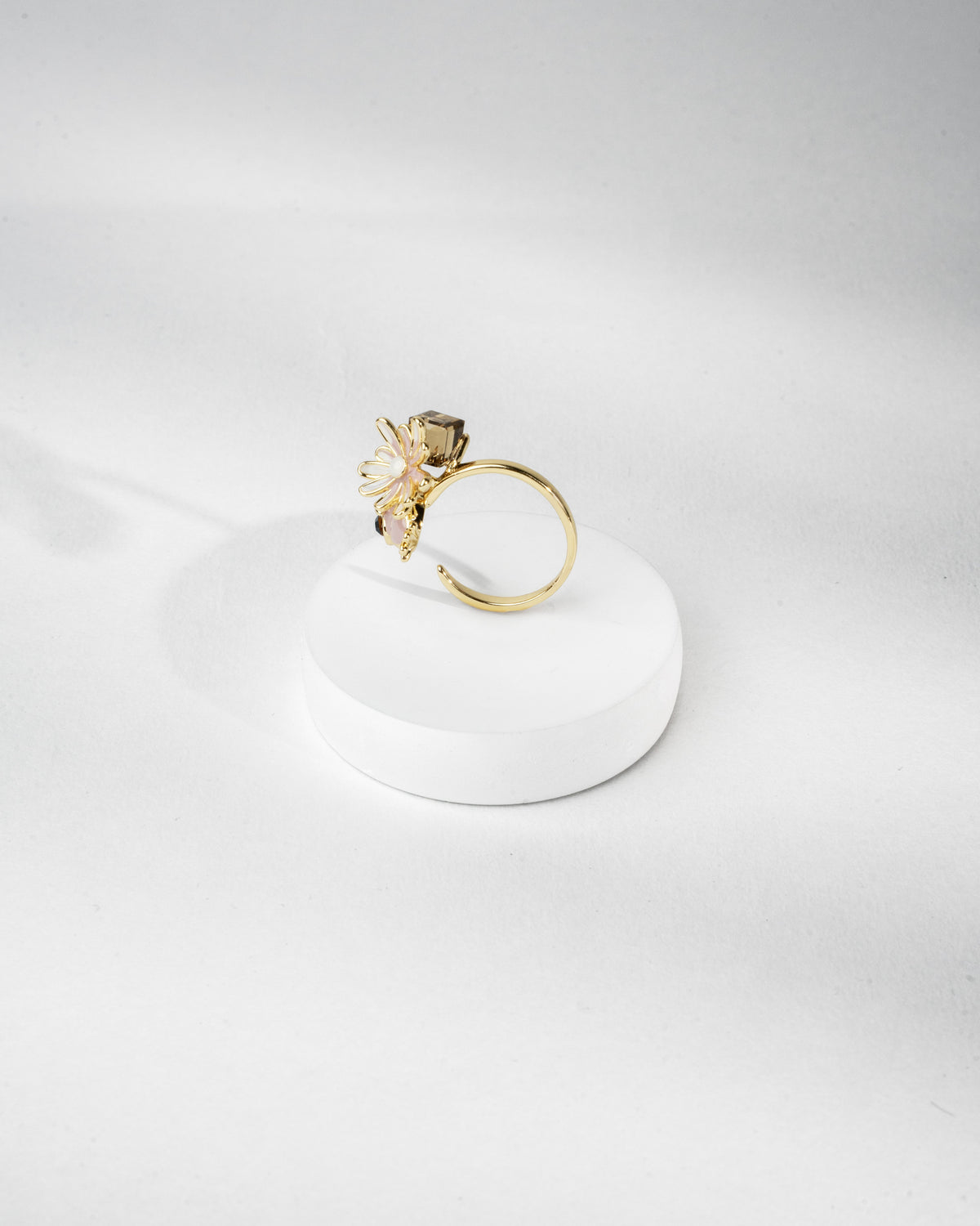 Elegant Blossom Crystal-Embellished Ring