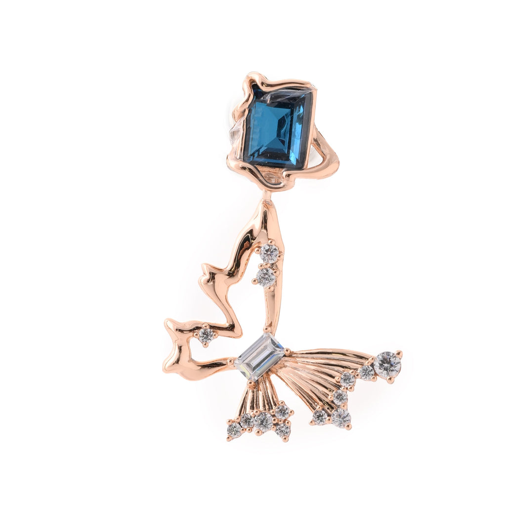 Elegant Sapphire and Diamond Rose Gold Earrings