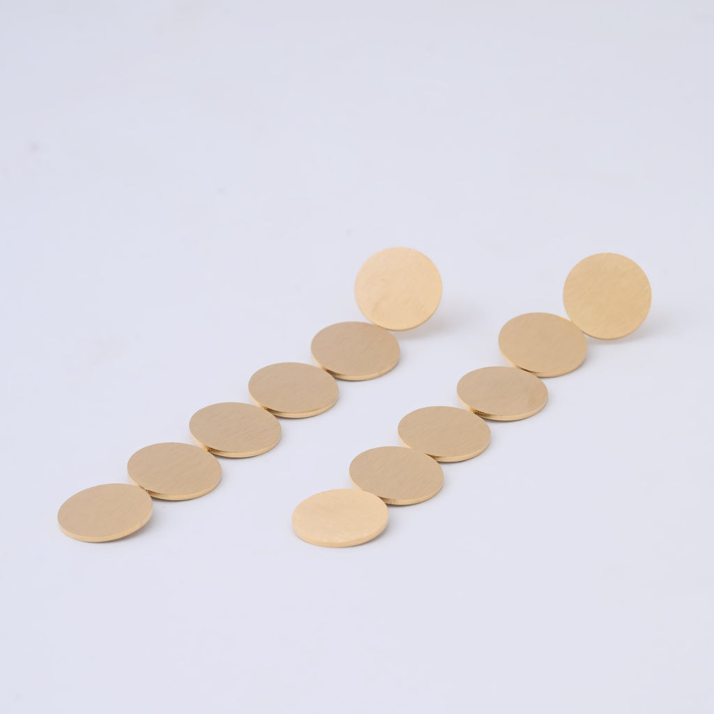 Elegant Gold Disc Drop Earrings