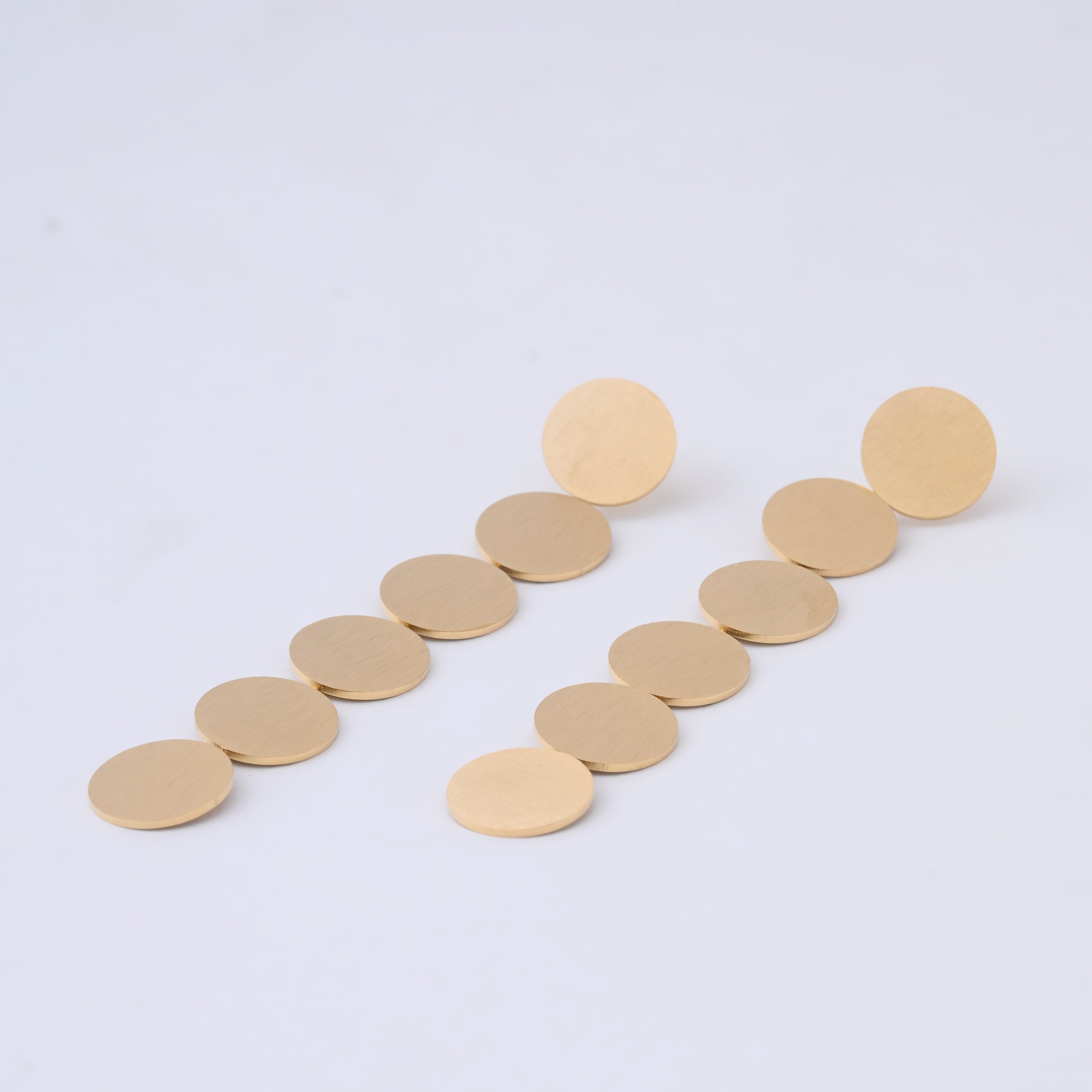 Elegant Gold Disc Drop Earrings