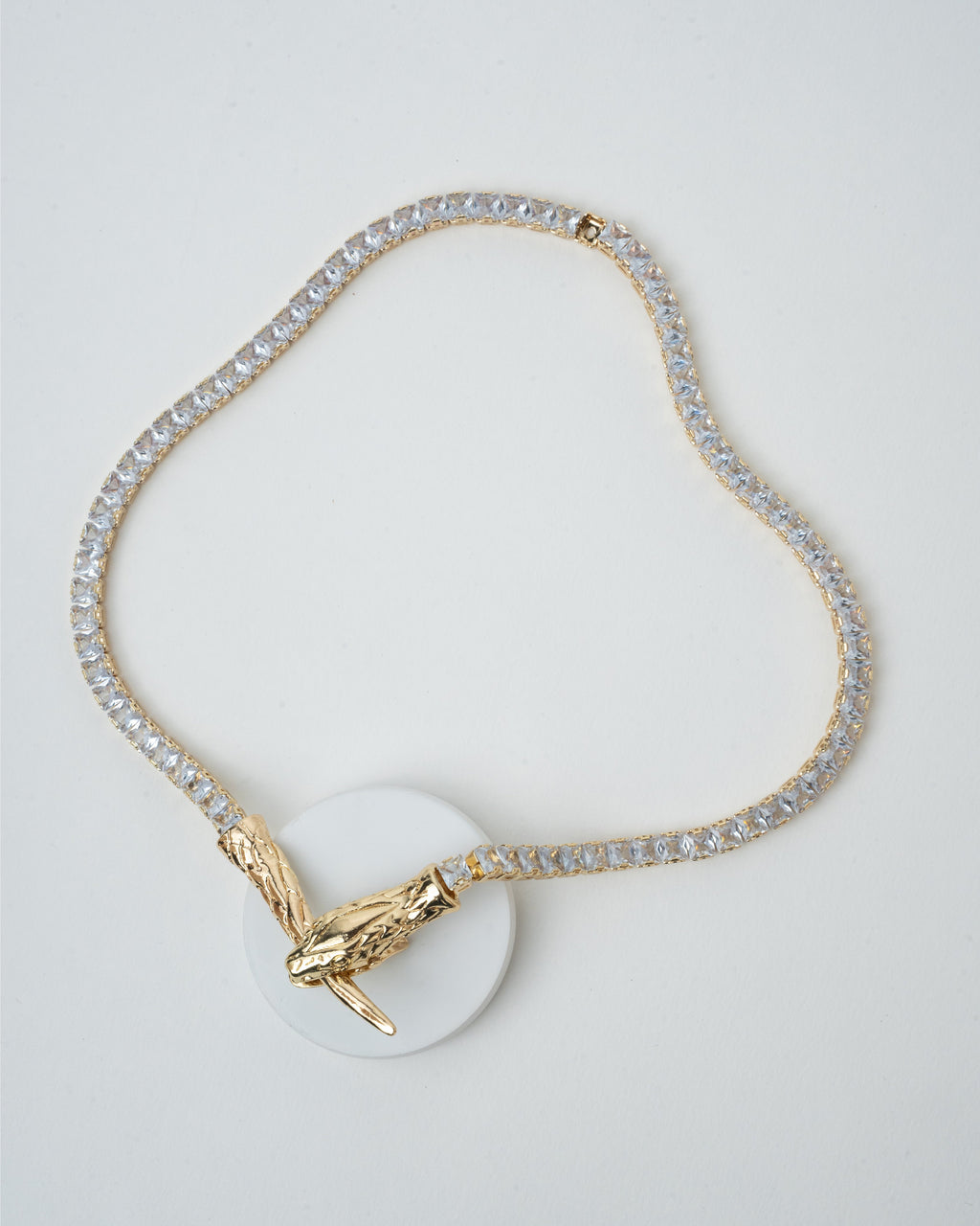 Exquisite Gold Serpent Necklace with Diamond Accents