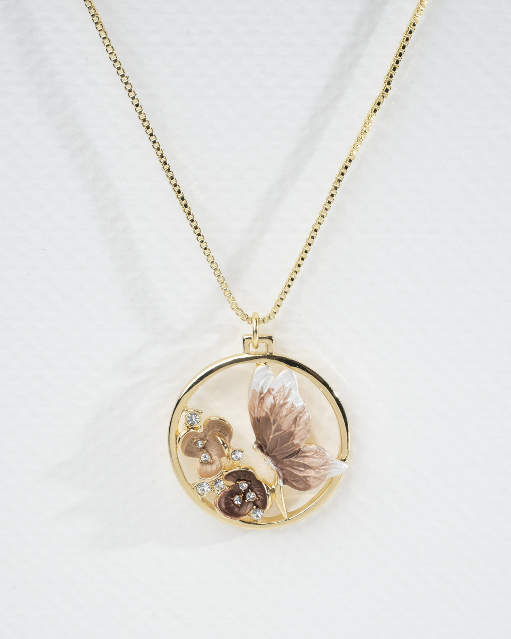 Elegant Butterfly Motif Jewelry Set - Necklace and Earrings