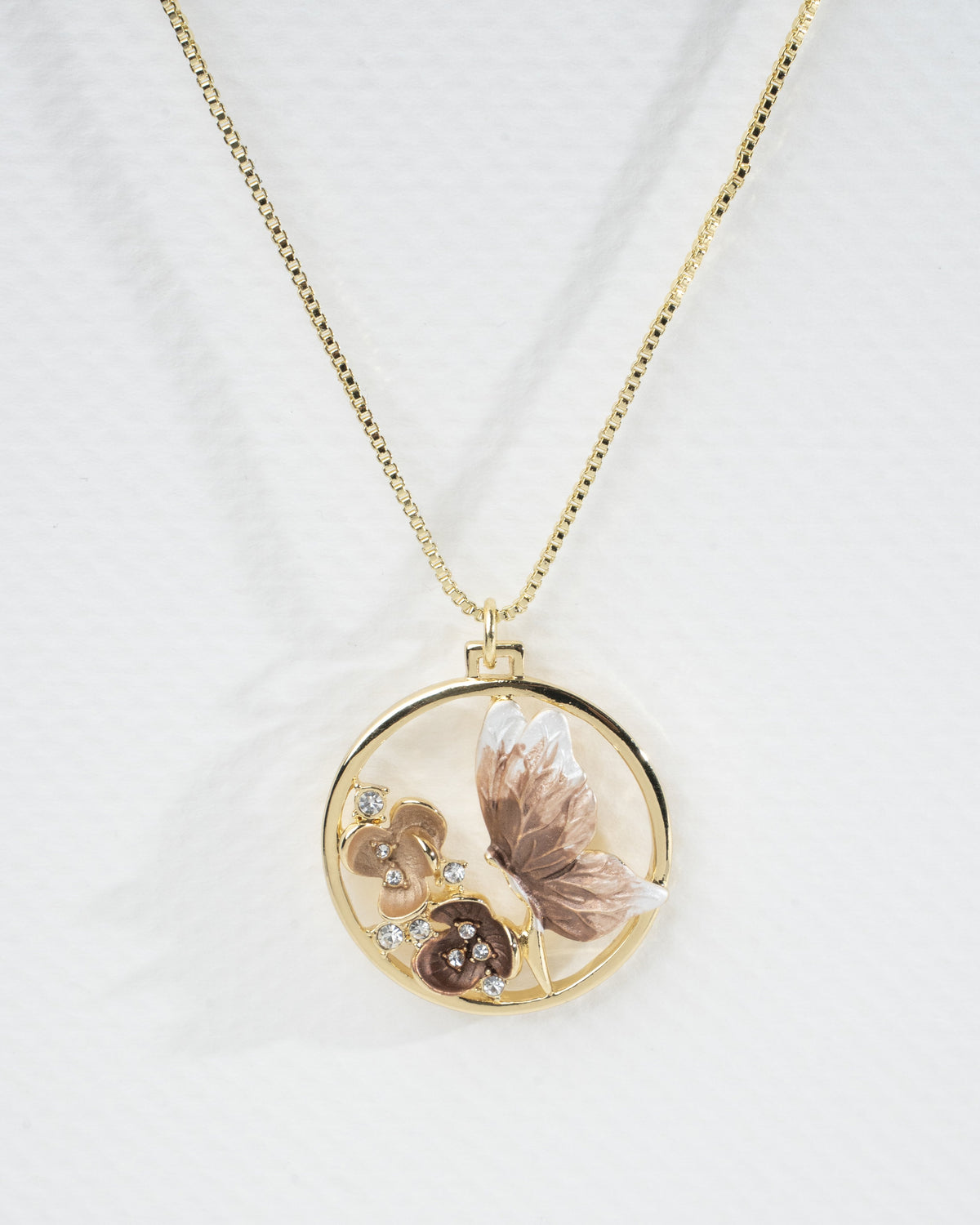 Elegant Butterfly Motif Jewelry Set - Necklace and Earrings