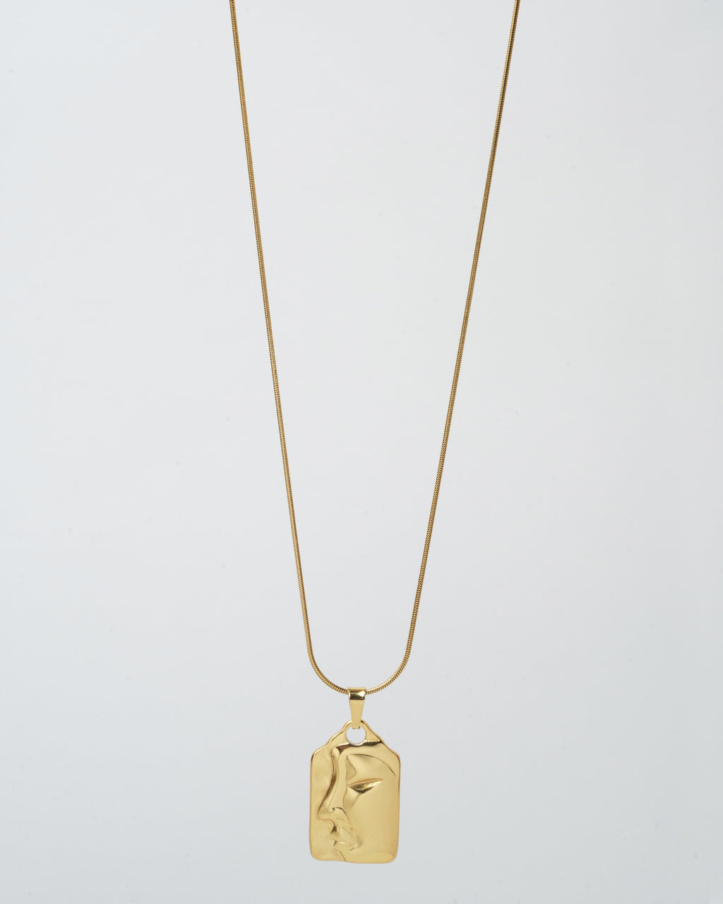 Elegant Gold Face Pendant Necklace