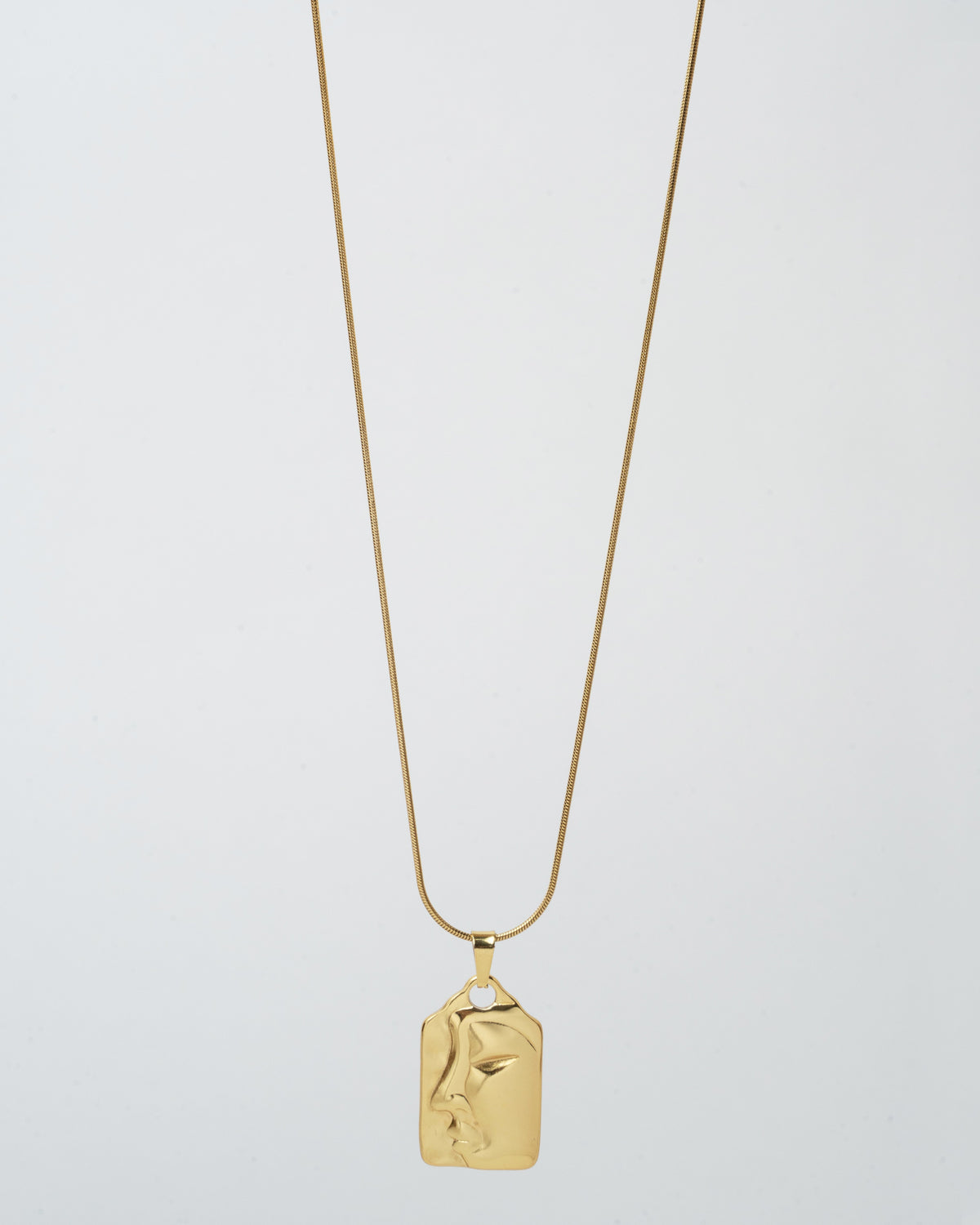 Elegant Gold Face Pendant Necklace
