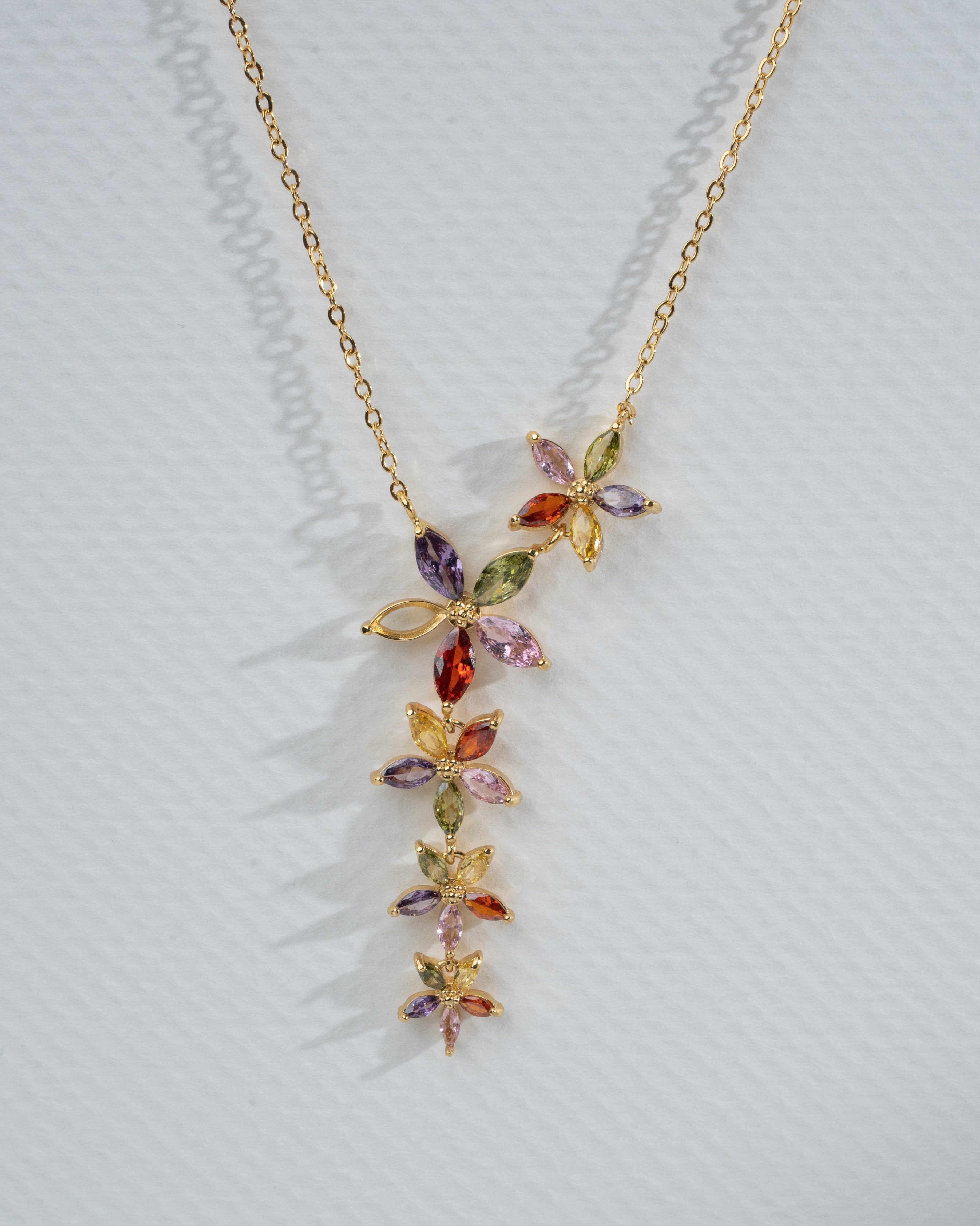 "Elegant Multicolor Gemstone Floral Jewelry Set"