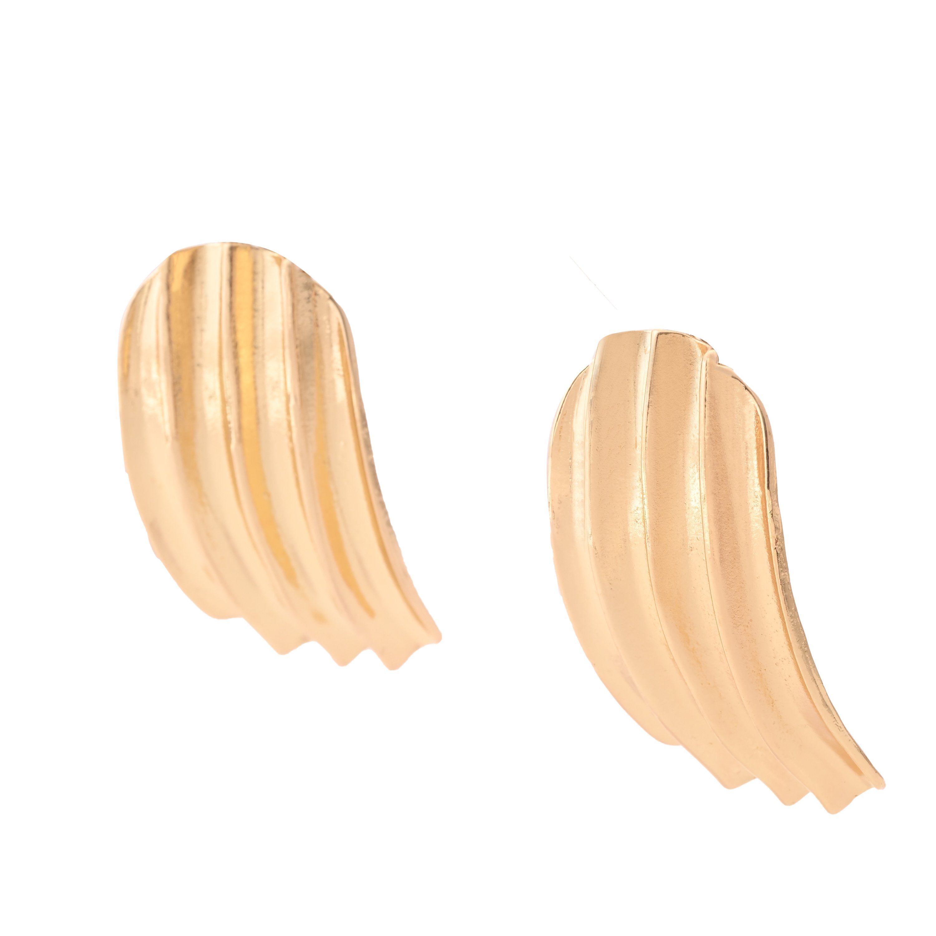 Elegant Gold-Plated Textured Earrings