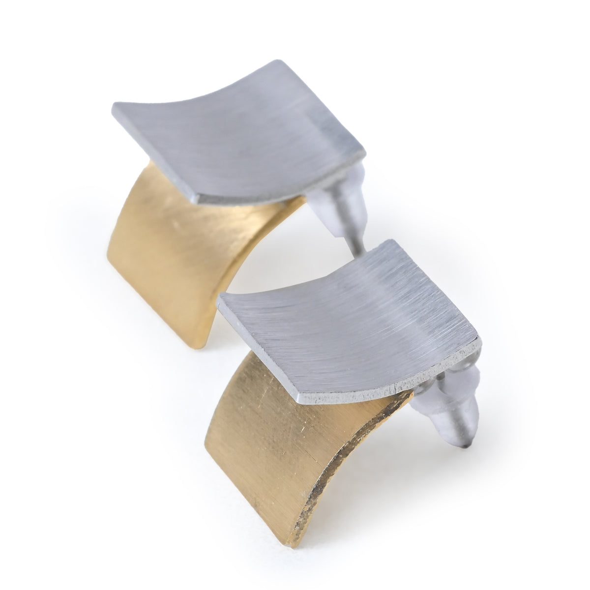 Premium Dual-Tone Modern Brass and Steel Bookends