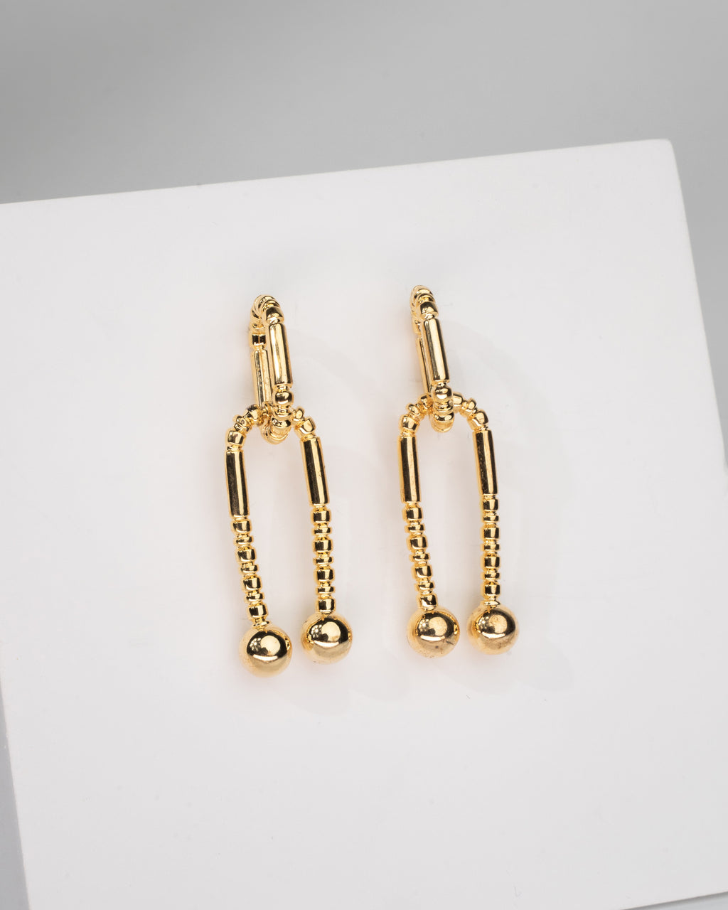 Elegant Gold Plated Geometric Drop Earrings