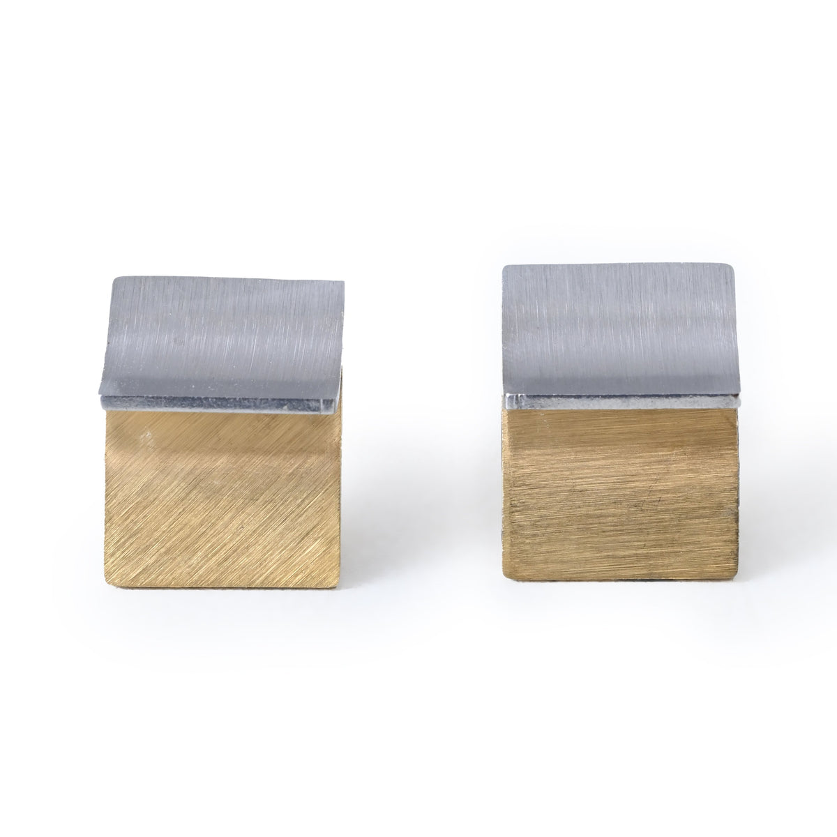 Premium Dual-Tone Modern Brass and Steel Bookends