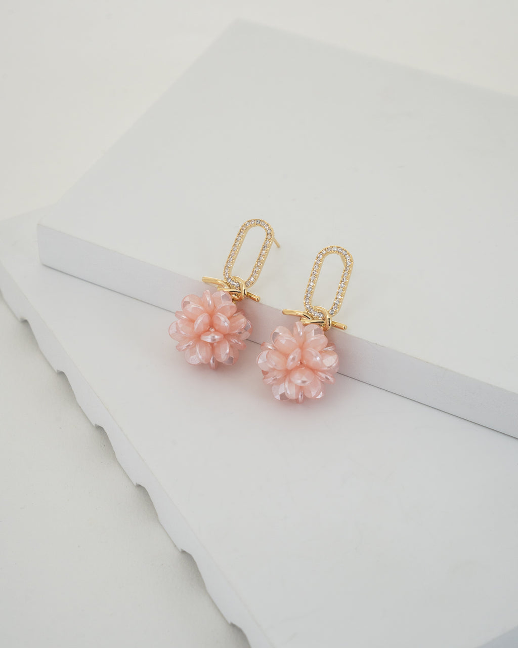 Elegant Blossom Crystal Drop Earrings