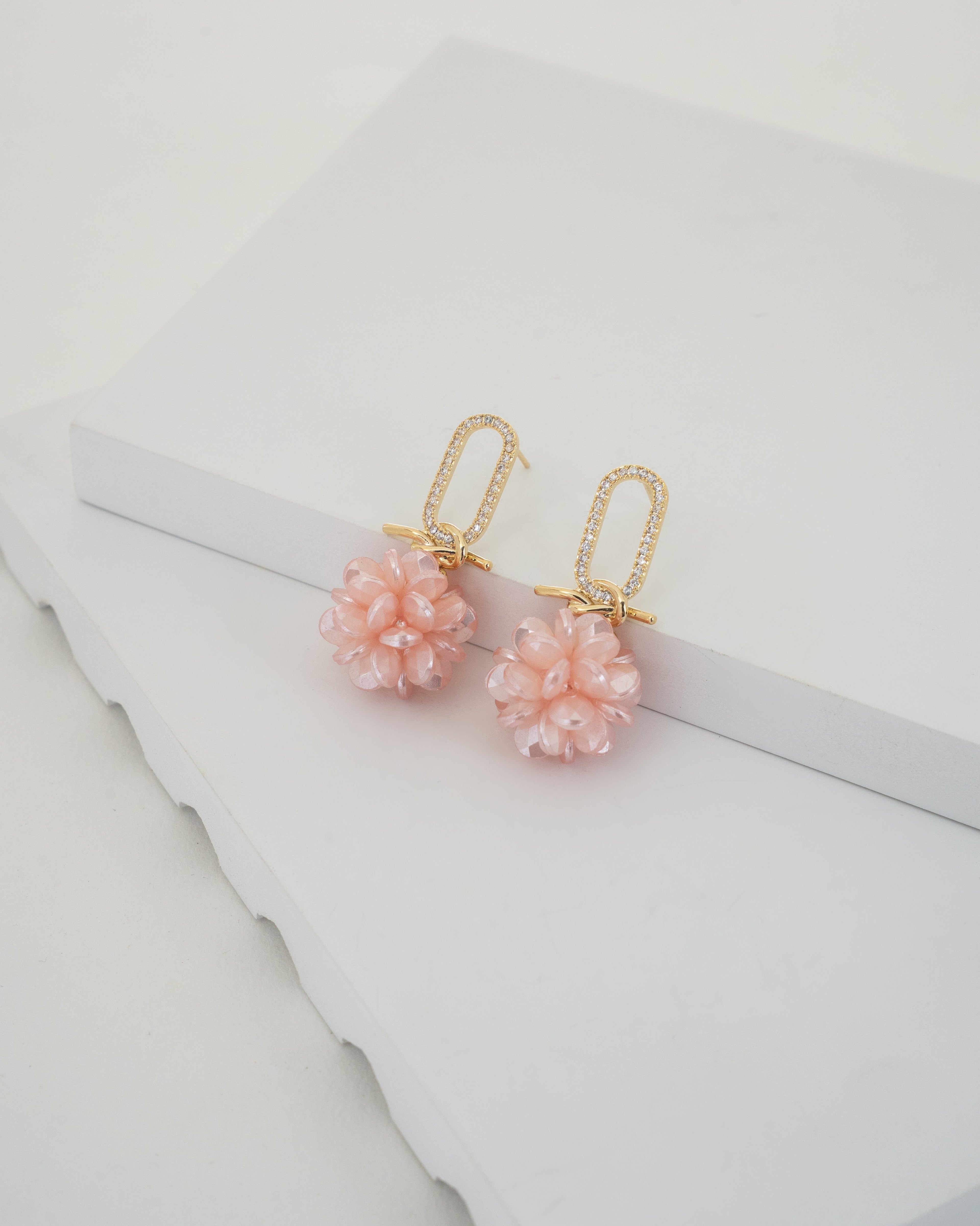 Elegant Blossom Crystal Drop Earrings