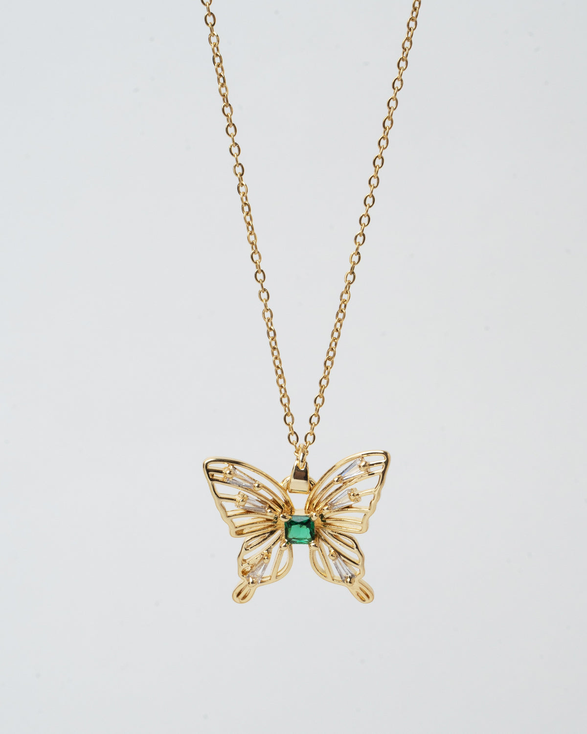 Gold Butterfly Pendant Necklace