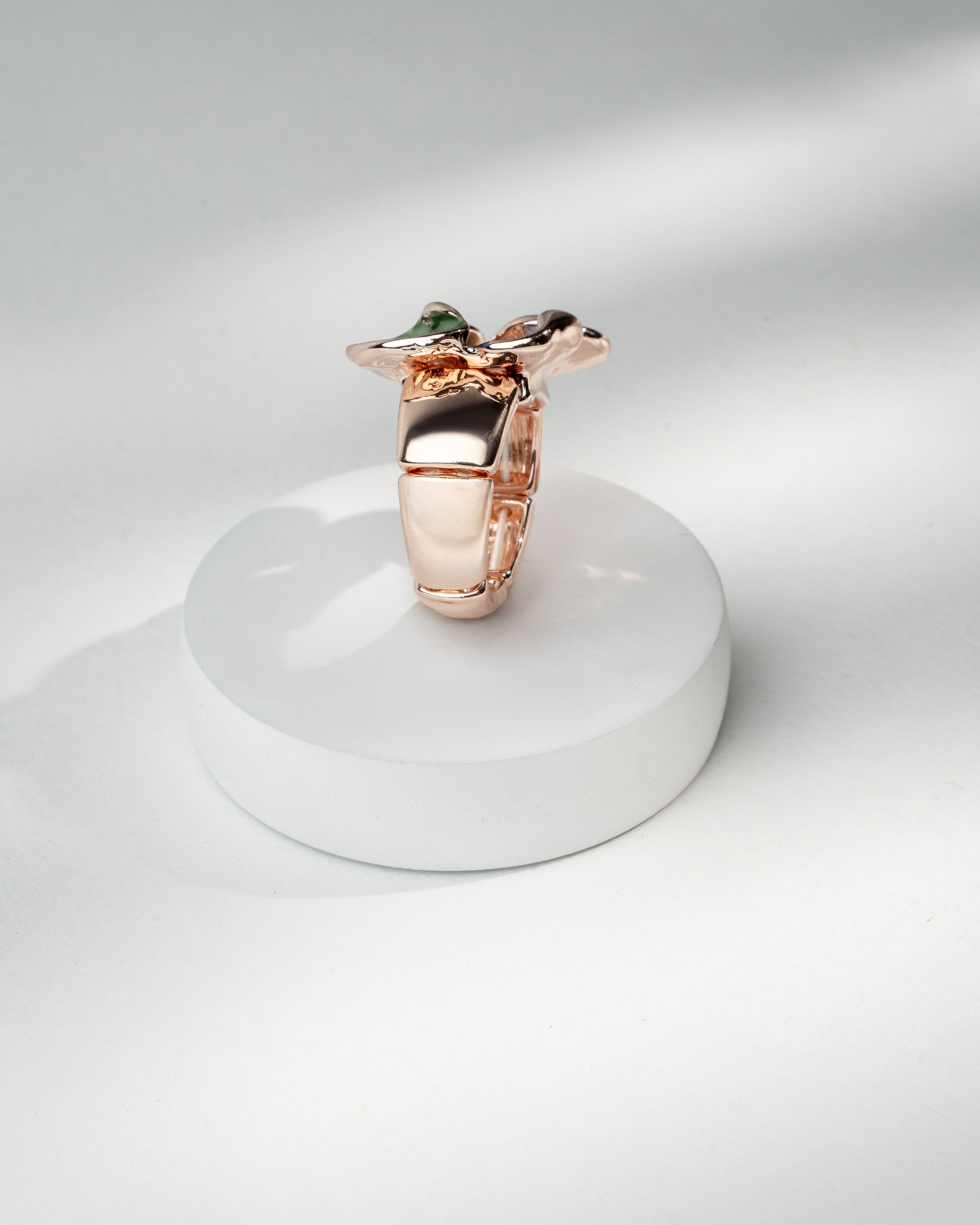 Multicolor Enamel Petal Statement Ring