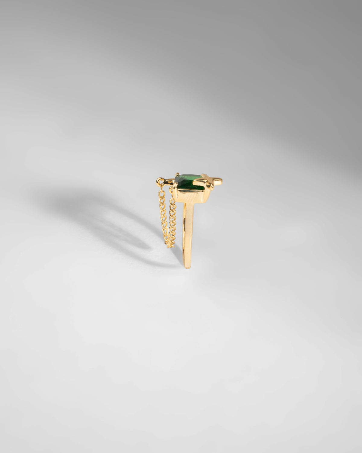 Elegant Gold-Plated Green Stone Star Drop Earring