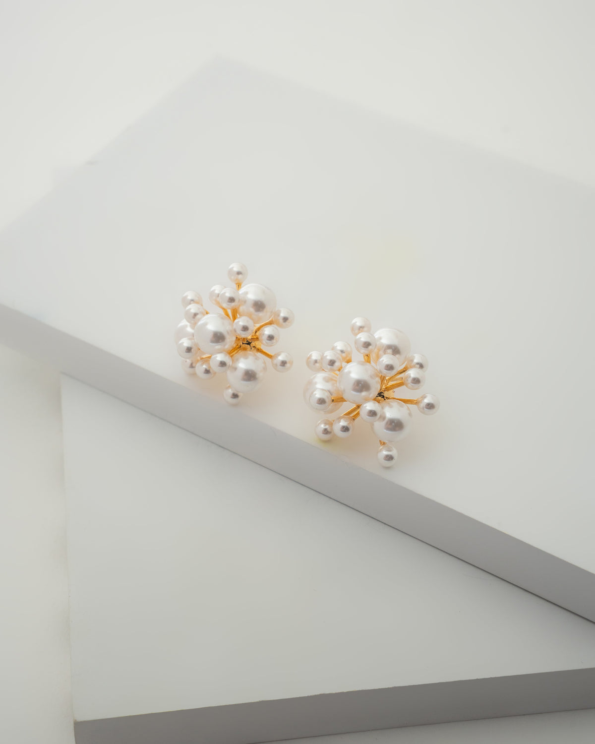Elegant Pearl Cluster Earrings