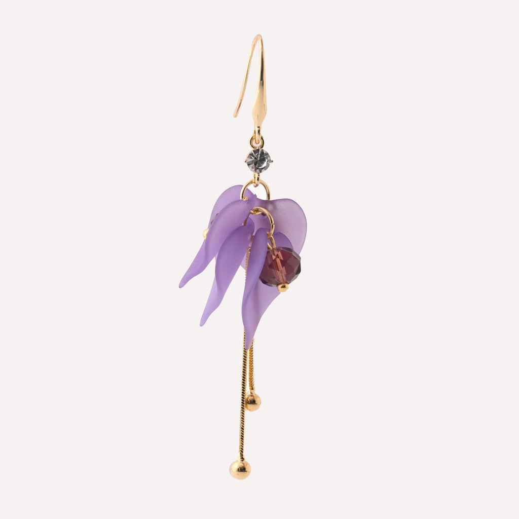 Elegant Amethyst Blossom Drop Earrings