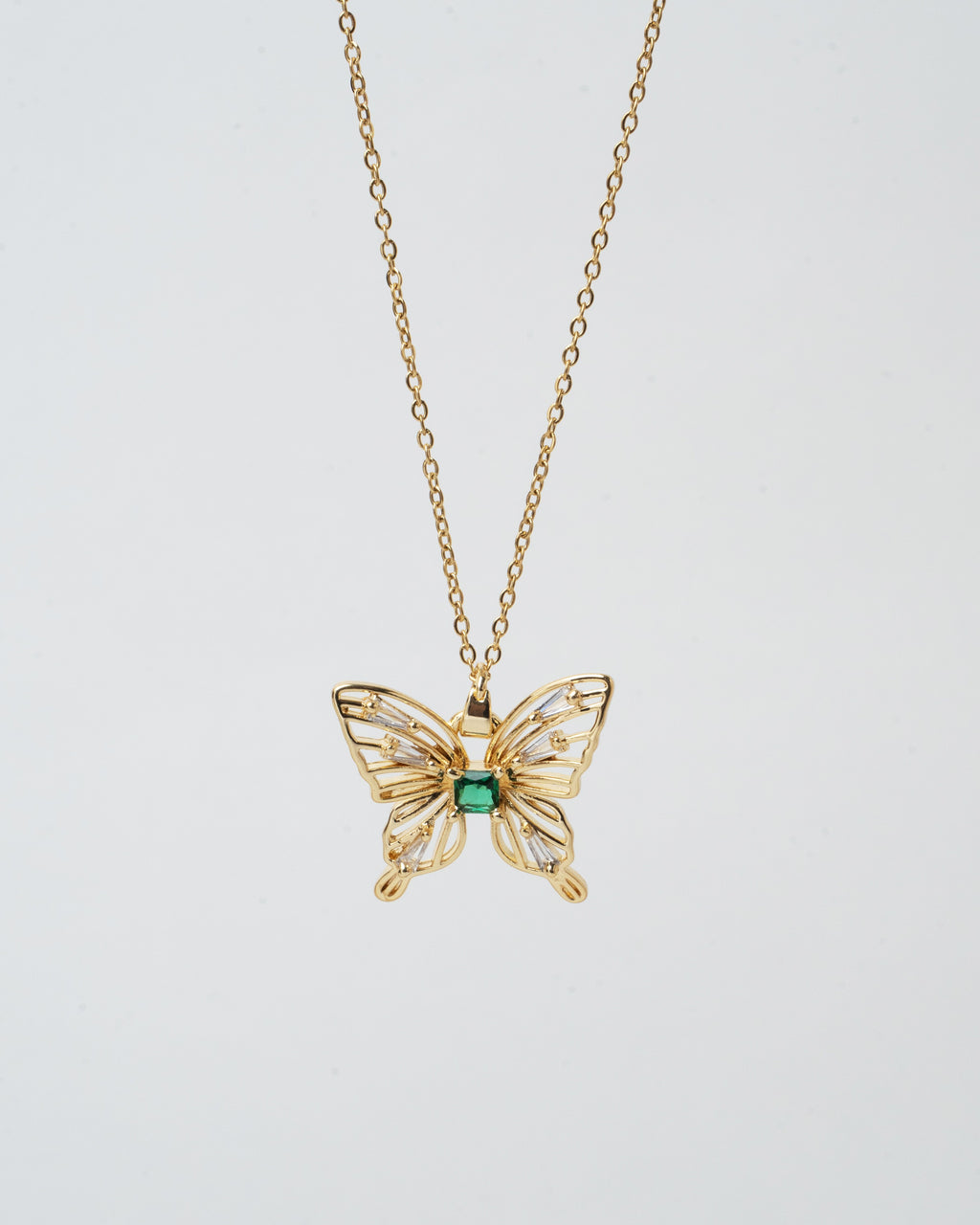 Gold Butterfly Pendant Necklace