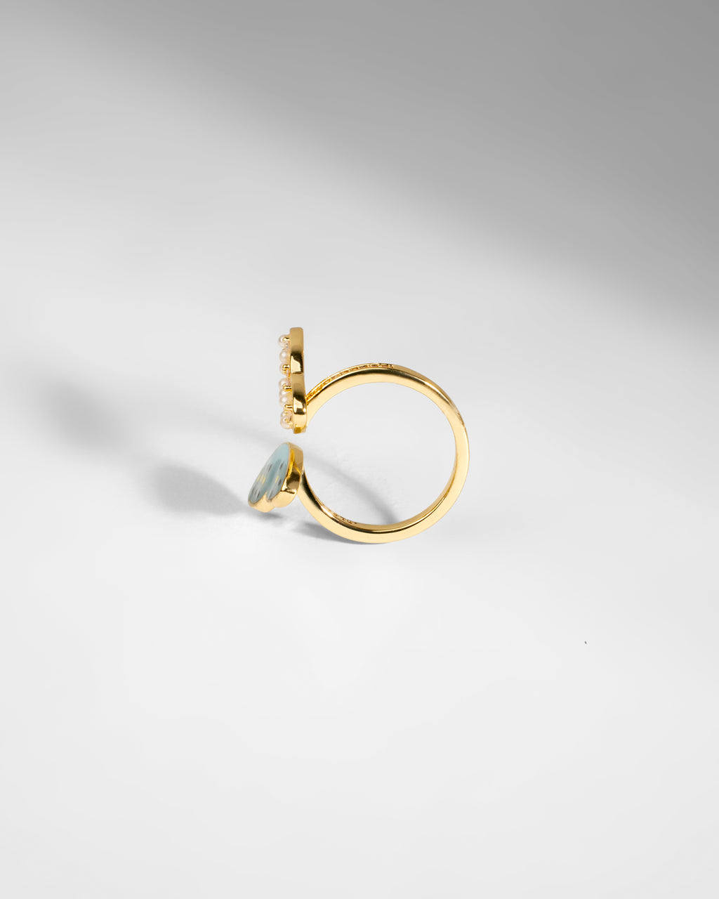 Elegant Enamel and Crystal Butterfly Ring